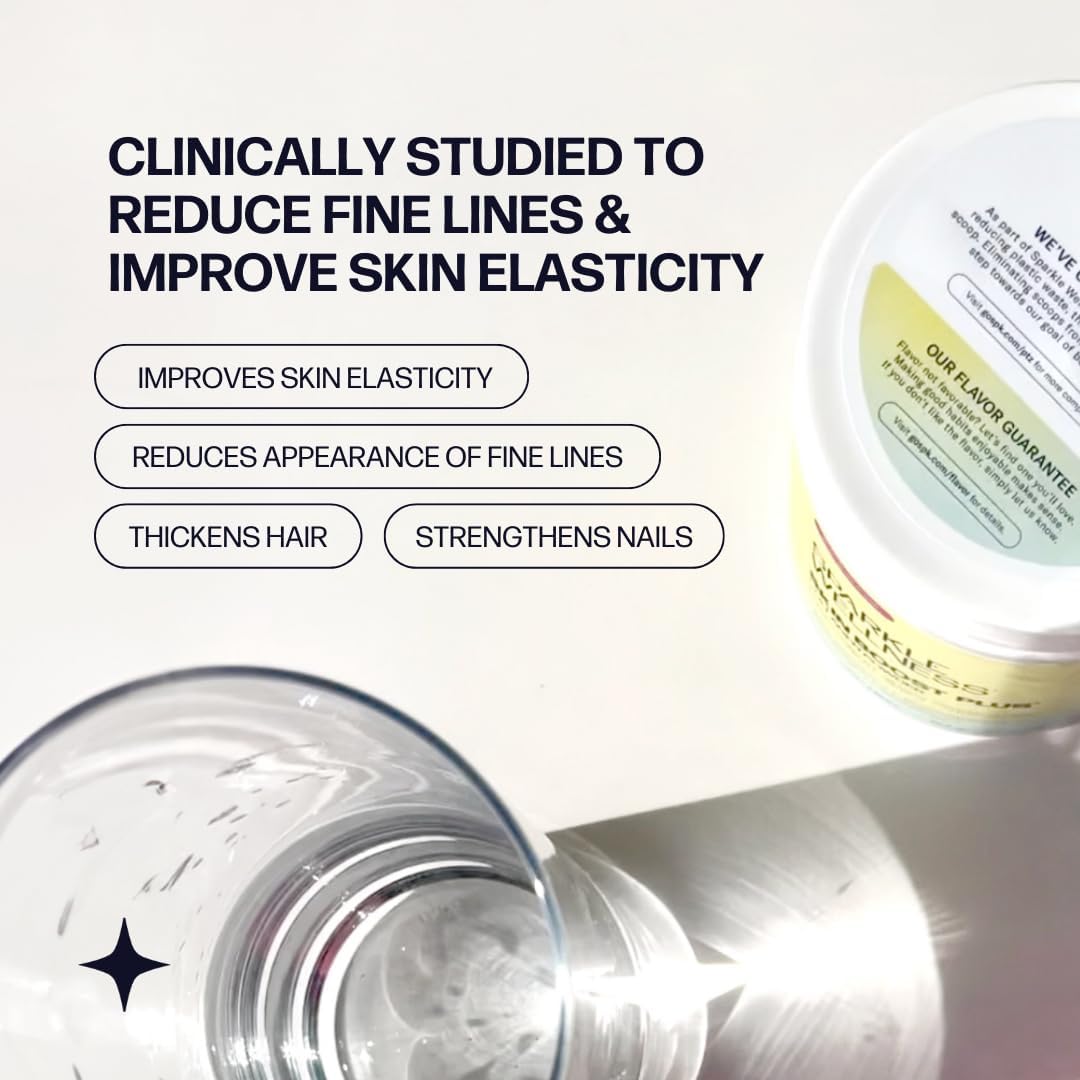 Sparkle Wellness VERISOL Bioactive Hydrolyzed Collagen Peptides | Collagen Powder with Vitamin C & Hyaluronic Acid for Hair, Skin, and Nail Health | Skin Boost Plus (Mixed Berry) [30-Serves]