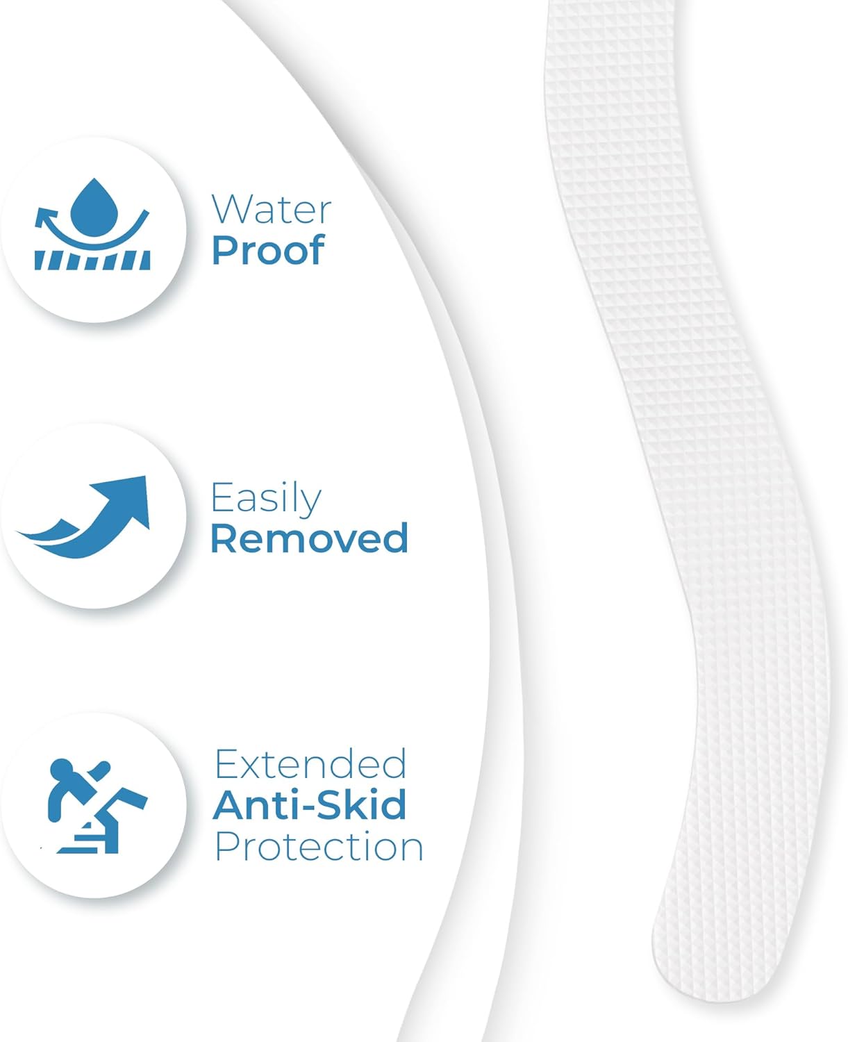 Anti Slip Shower Stickers 24 PCS, White Non-Slip Shower Strips for Adults, Premium Adhesive Bath Tub Stickers