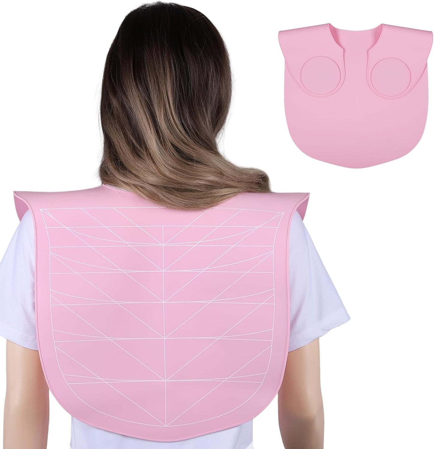 Segbeauty Hair Cutting Guide Mat Pink, Longer Silicone Waterproof Cutting Mat for Barber Shop Salon, Professional Salon Hair Cutting Mat with Guidelines Weighted Neck Wrap for Hair Stylist