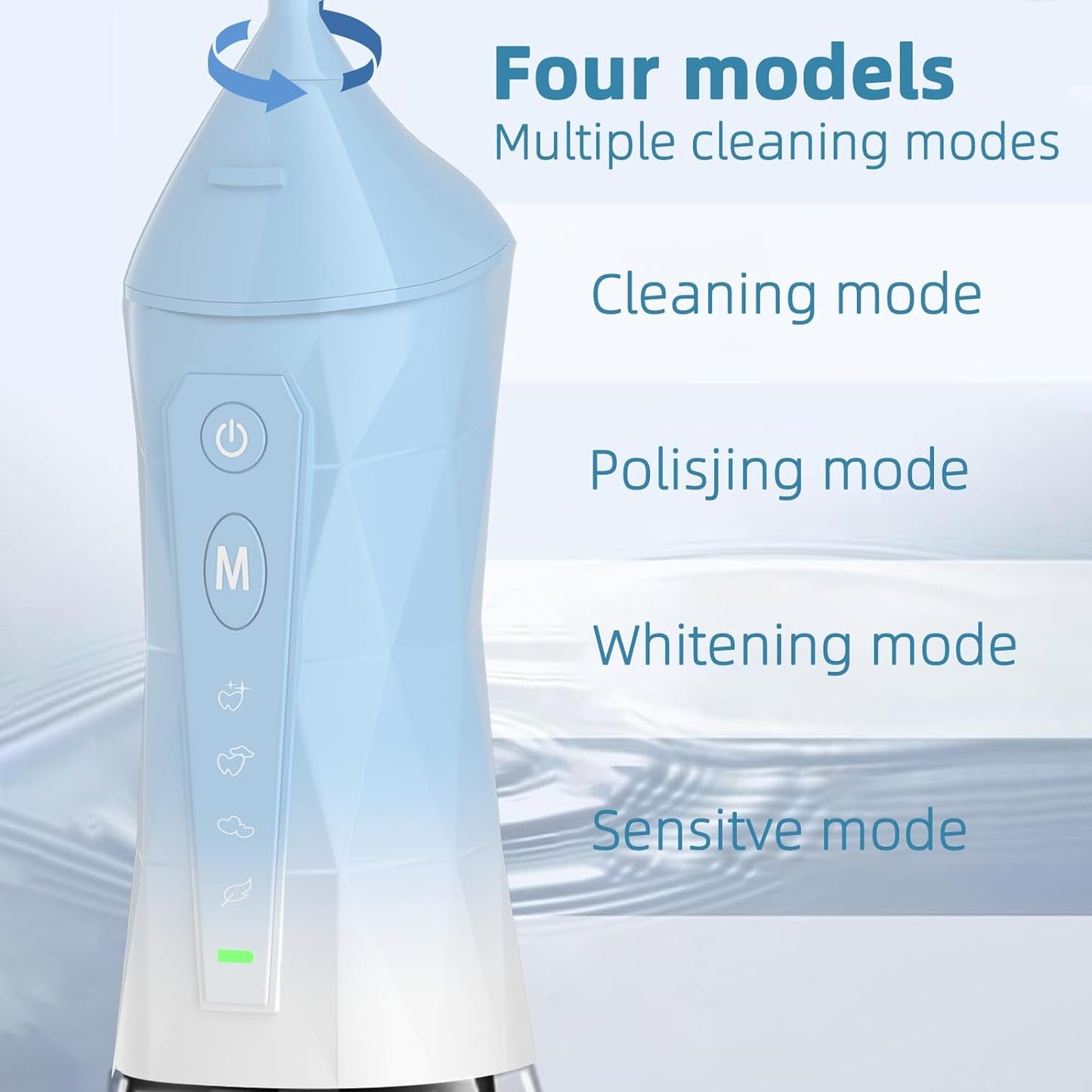 Water Dental Flosser Teeth Pick: Portable Cordless Oral Irrigator 320ML Rechargeable Travel Irrigation Cleaner with 5 Flossing Tips, IPX7 Waterproof Electric Flossing Machine for Teeth Cleaning