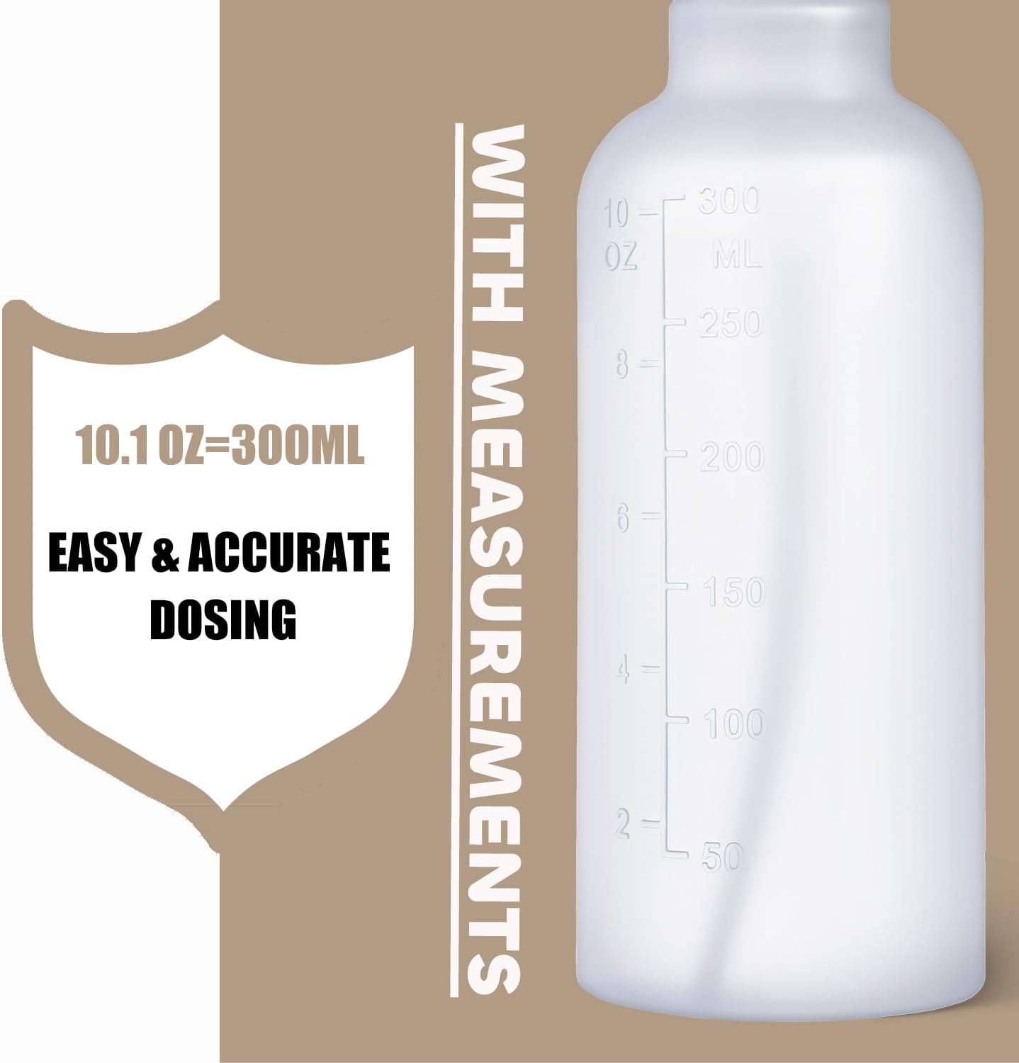 10 oz Spray Bottles, Mist/Stream Adjustable Small Spray Bottle for Hair Cleaning Plants Pet, BPA-free Plastic Water Empty Squirt Bottle with Measurements, 2 Pack