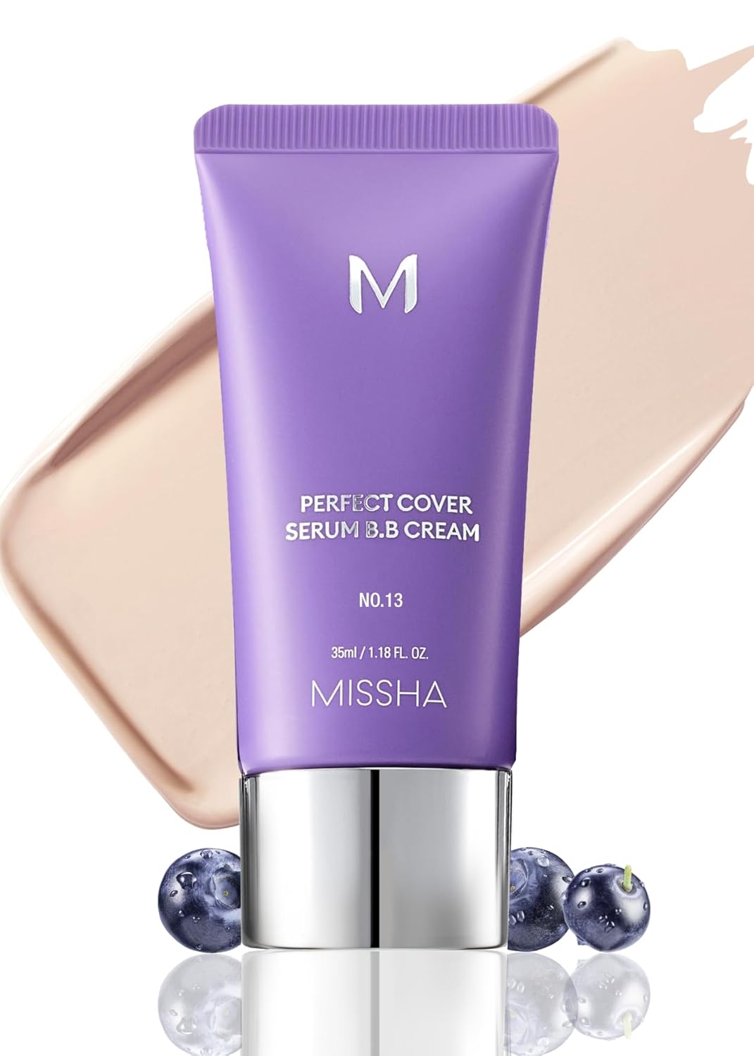 MISSHA M PERFECT COVER SERUM BB CREAM No.13 Light Fair- Fair with Cool Undertone, BB Cream by Cardi B Pick, Skin Tint, Tinted Moisturizer, Skin Care Foundation Makeup, Korean Makeup,1.18 Fl oz