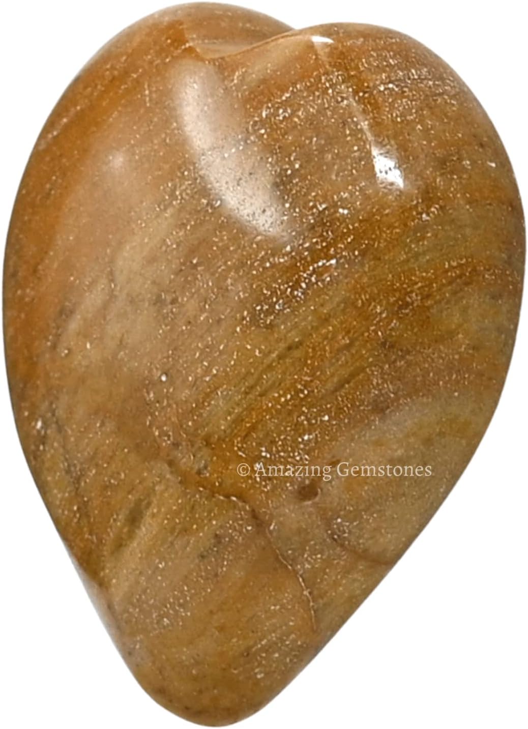 Amazing Gemstone Yellow Jasper Crystal Heart Palm Stone - Pocket Massage Worry Stone for Natural Body Chakra Balancing, Reiki Healing and Crystal Grid