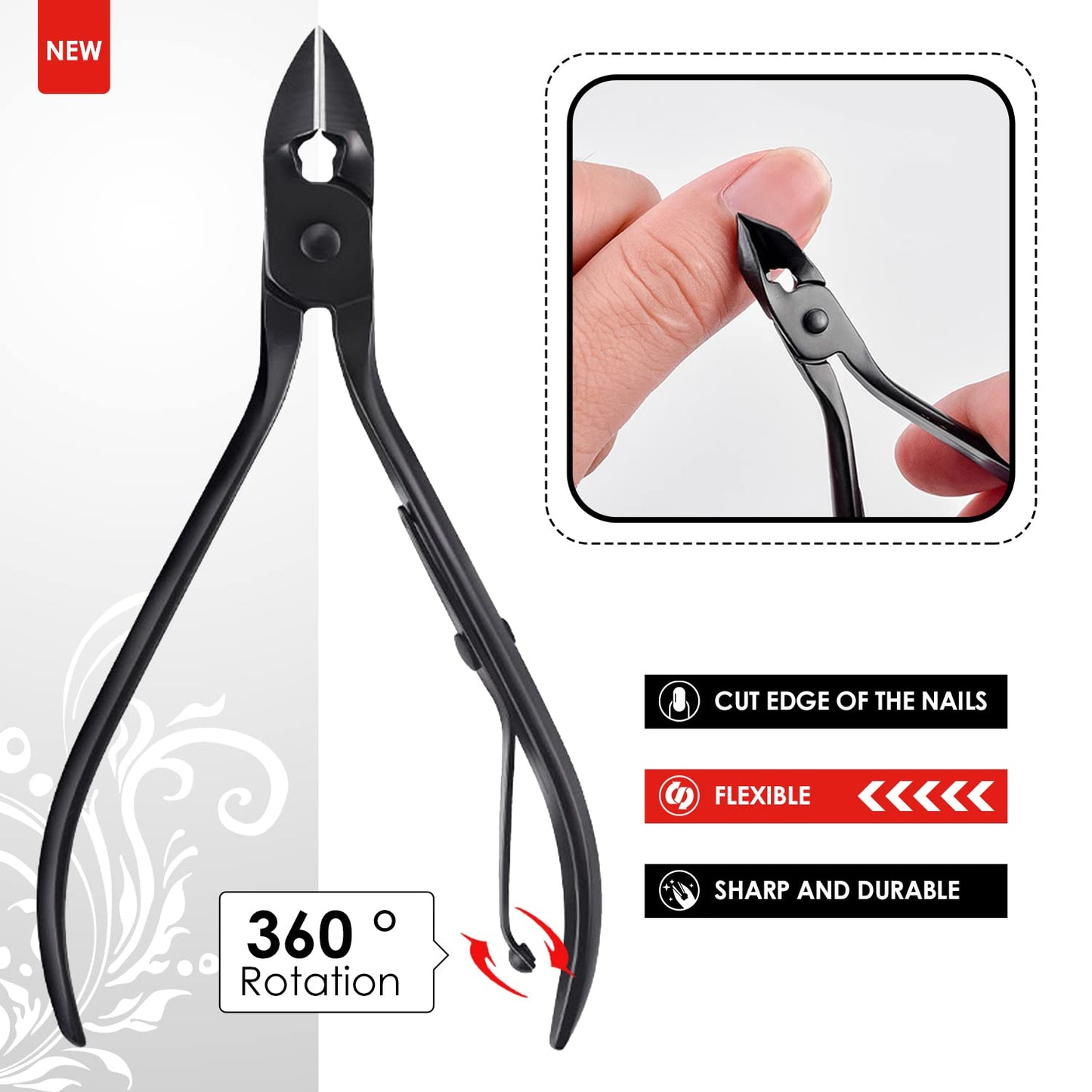 WOAMA 30-Piece Manicure Set Pedicure Kit Professional Nail Clipper Set Stainless Steel Manicure Kit Nail Kit for Women Men - Black