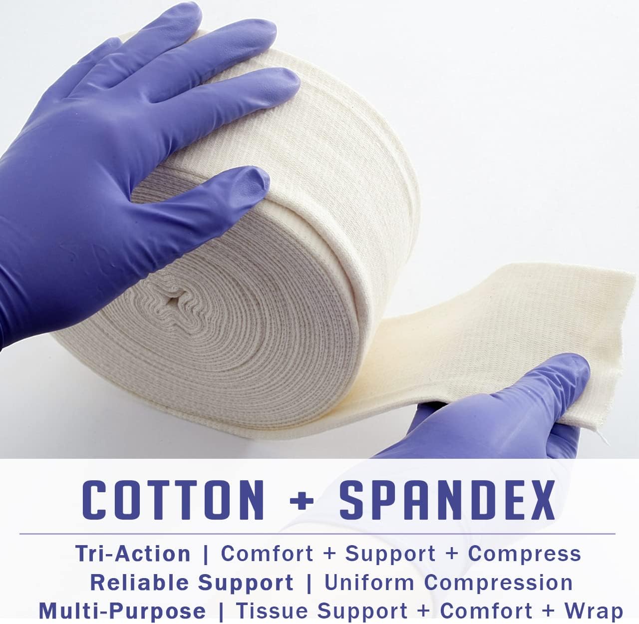 EVERLIT Elasticated Tubular Support Bandage | Stockinette Tubing for Large Arm, Knees, Legs | Light to Moderate Compression Bandage Roll For Tissue Support (Size F | 4" x 11 yd)