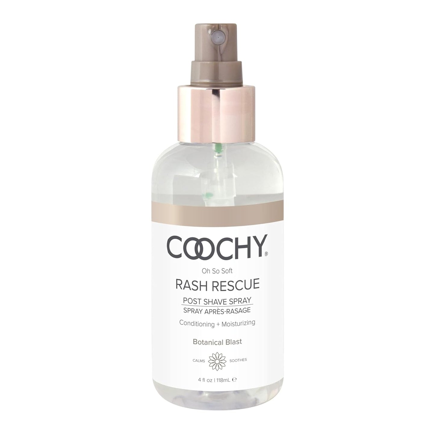 Coochy Rash Rescue Post Shave Spray - Natural Hydrating After Shave Skincare Moisturizer - Ingrown Hair Body Mist - Botanical Blast, 4 fl oz/118 mL