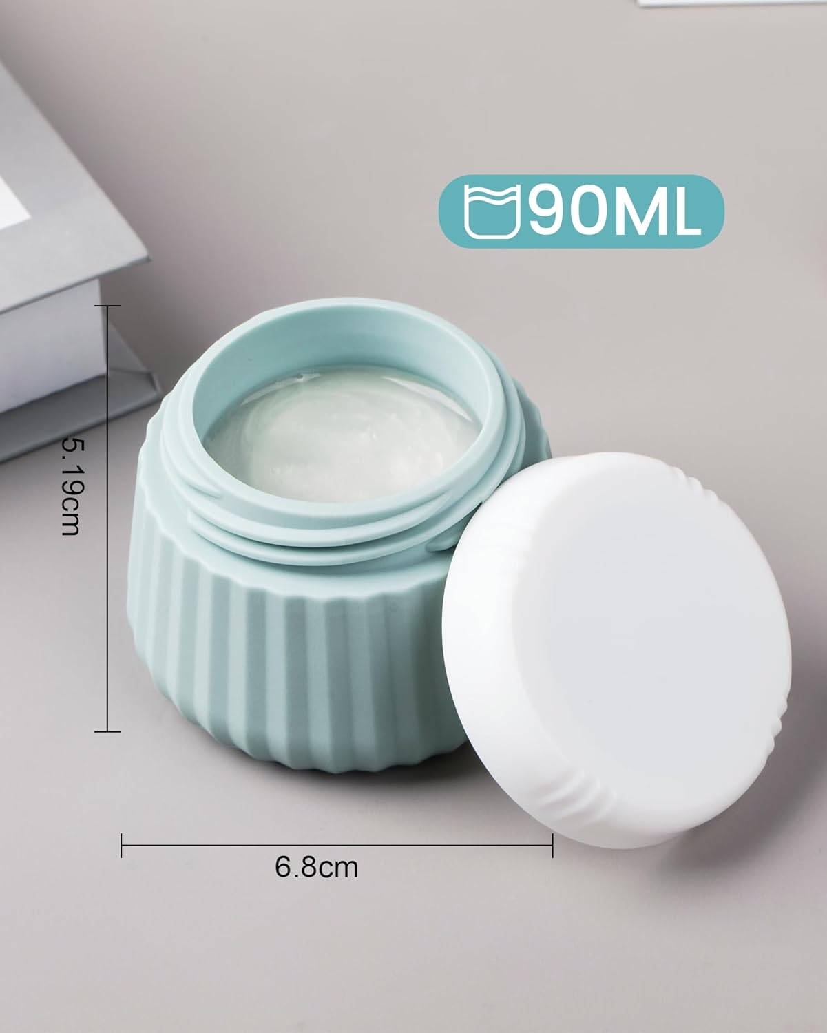 Travel Containers for Toiletries 4 Pack, TSA Approved Travel Size Toiletries, Travel Size Containers, With Clear Bag Leak Proof Silicone Jars, Travel Essentials Creams Jars Carrying Small Items