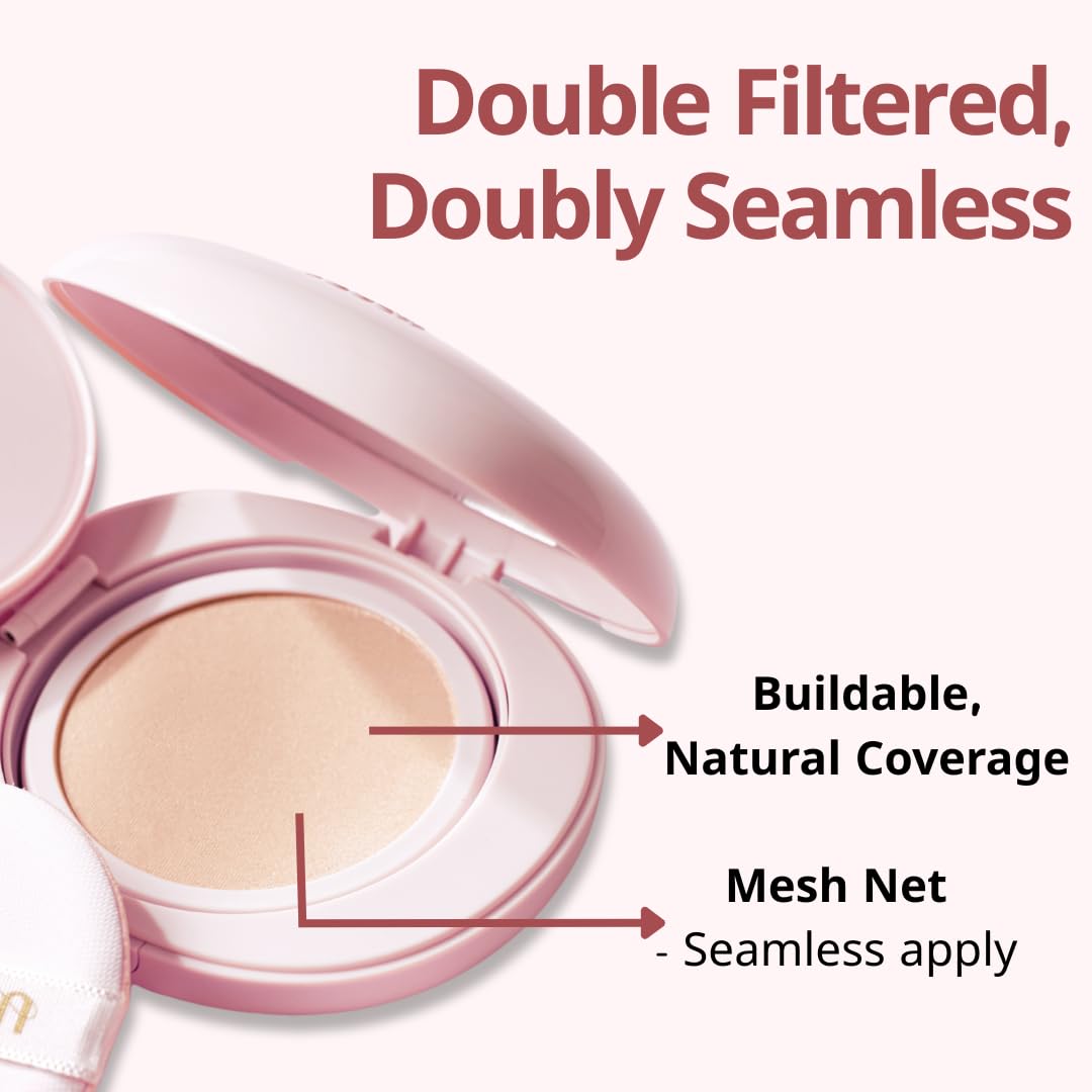 milktouch Cushion Foundation, 24H Flawless Skin, Radiant Shine, No Oxidation, Long-Lasting, Non-Creasing, 60% Hydrating Skincare Infused Korean Foundation, Valentines Gifts (19N Vanilla Ivory)