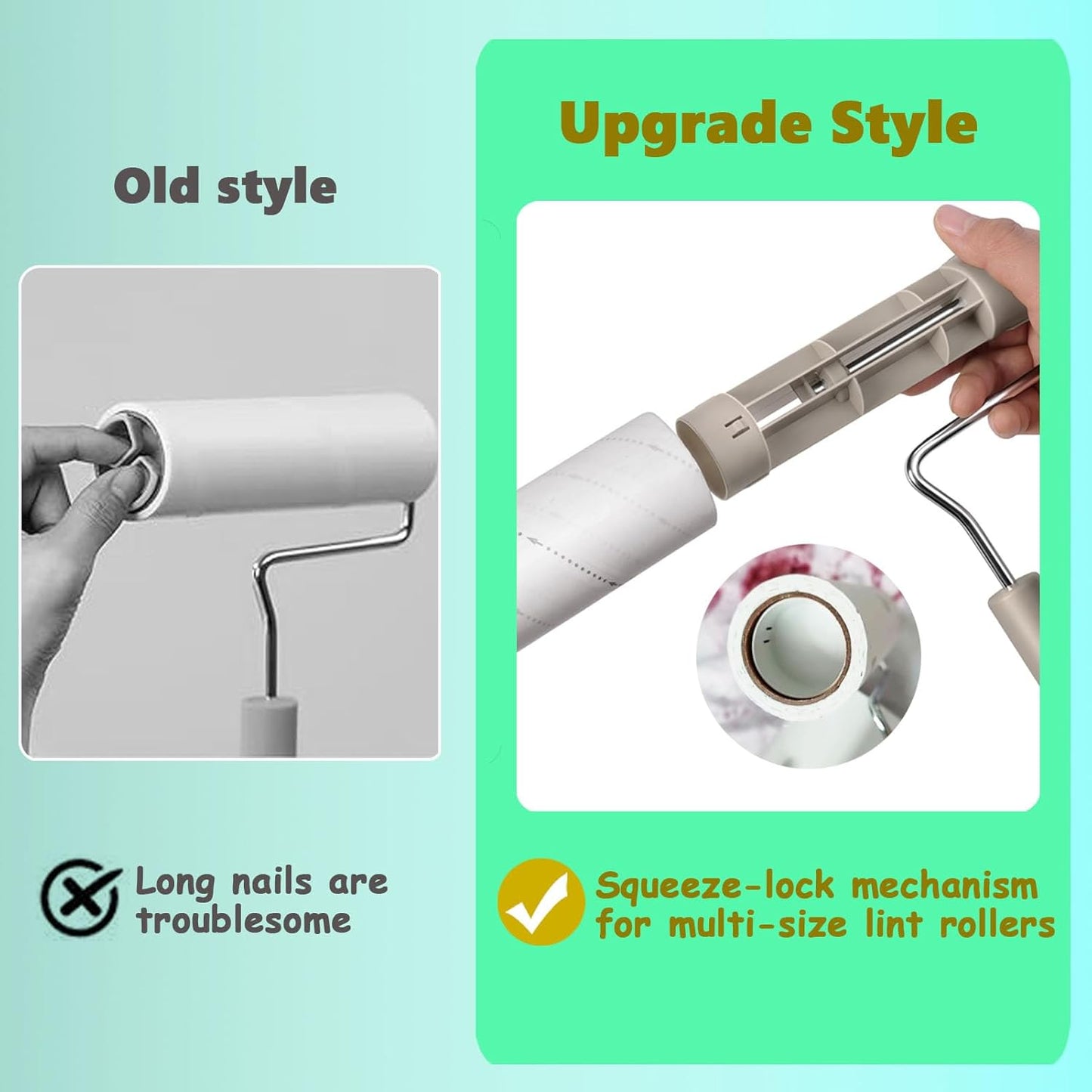 Large Lint Rollers for Pet Hair Extra Sticky,Cat Dog Hair Remover Laundry Clothes Carpet Furniture,6.3 inches Wider with 450 Sheets Giant Lint Remover Brush for Couch with Long Handle