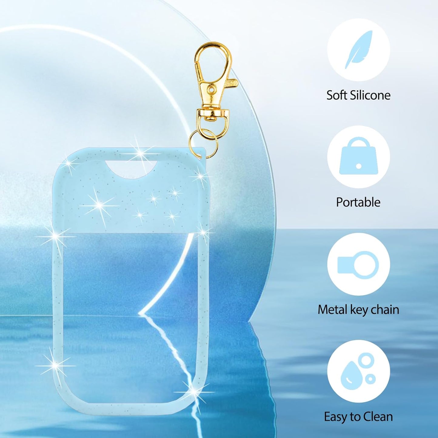 VANEST Silicone Case Compatible with Touchland Hand Sanitizer Spray, Protective Case with Keychain for Spray 1 fl oz