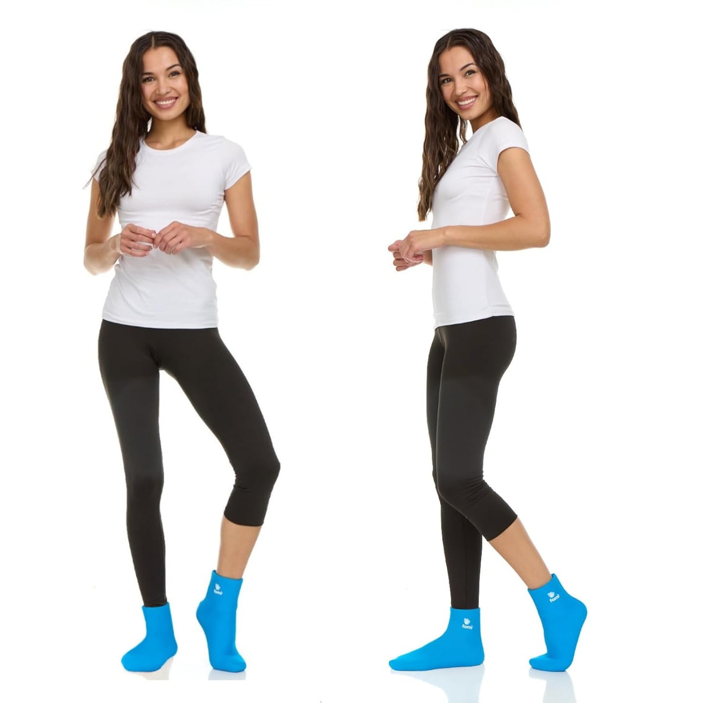 FOMI Hot Cold Full Foot and Ankle Solid Gel Ice Packs | 2 Pack | Premium Comfort 360 Degree Cooling Compression Wrap for Plantar Fasciitis, Heel Spurs, Achilles, Tendonitis, Sore Feet, Gout