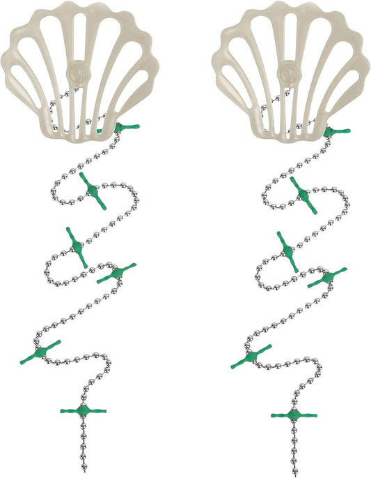 DrainWig Shower Drain Hair Catcher – Disposable White Ocean (2-Pack) – No-Touch Hair Removal for Flat Shower Drains – As Seen on Shark Tank