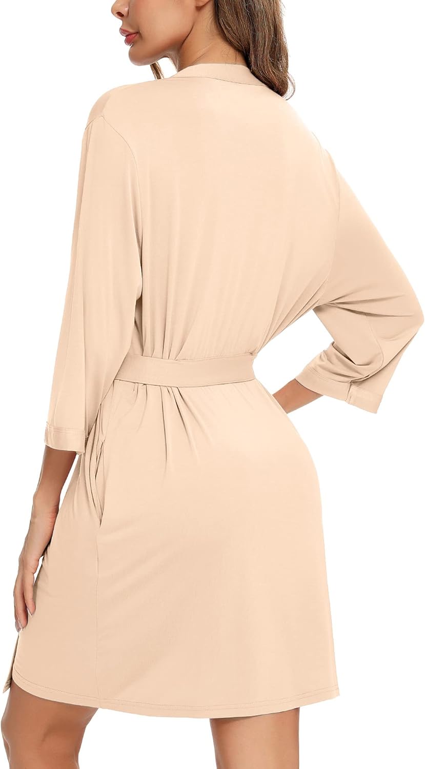 Samring Women's Lightweight Robe Soft Kimono Robes Short Bathrobe for Women Sleepwear
