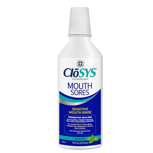 CloSYS Mouth Sore Mouthwash Cleanses and Heals Oral Sores and Canker Sores in Mouth Alcohol-Free Hydrogen Peroxide Mouthwash Non-Burning and Non-Irritating 16 oz