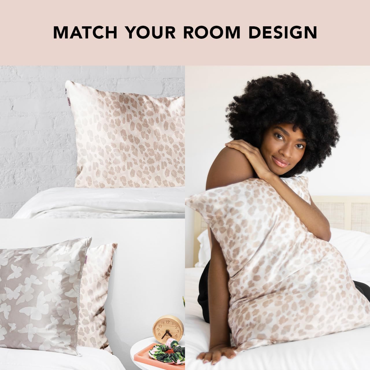 Kitsch Satin Pillowcase, Softer Than Silk Pillow Cases King, Cooling Pillow Covers, Satin Pillowcase with Zipper for Hair, Skin & Quality Sleep, Wrinkle-Free & Smooth, King Size 19"x36", Leopard