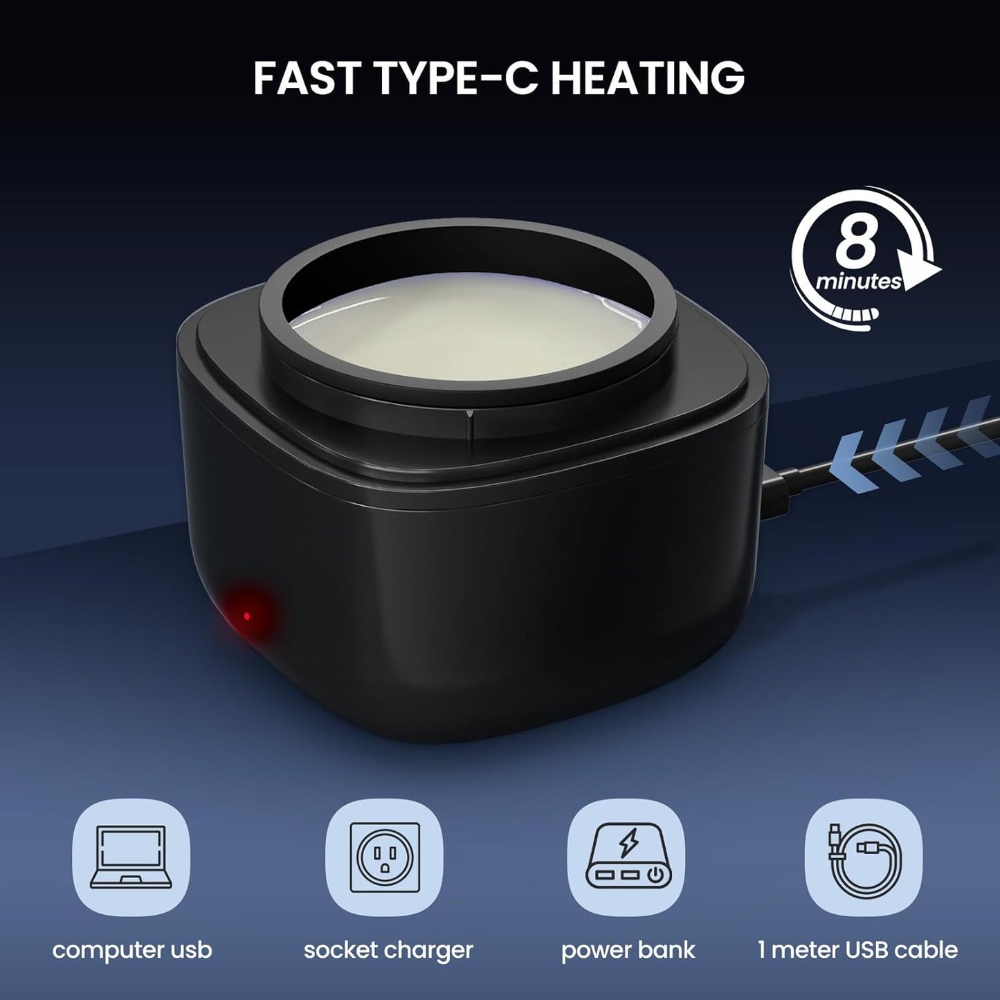 Nose Wax Kit Men, Nose Ear Hair Waxing Kit with 100g Wax, 40 Sticks, Nose Ear Hair Removal Kit, USB Fast Heat, Smart Constant Temp, Upgraded Size, Multi-Accessories, Black