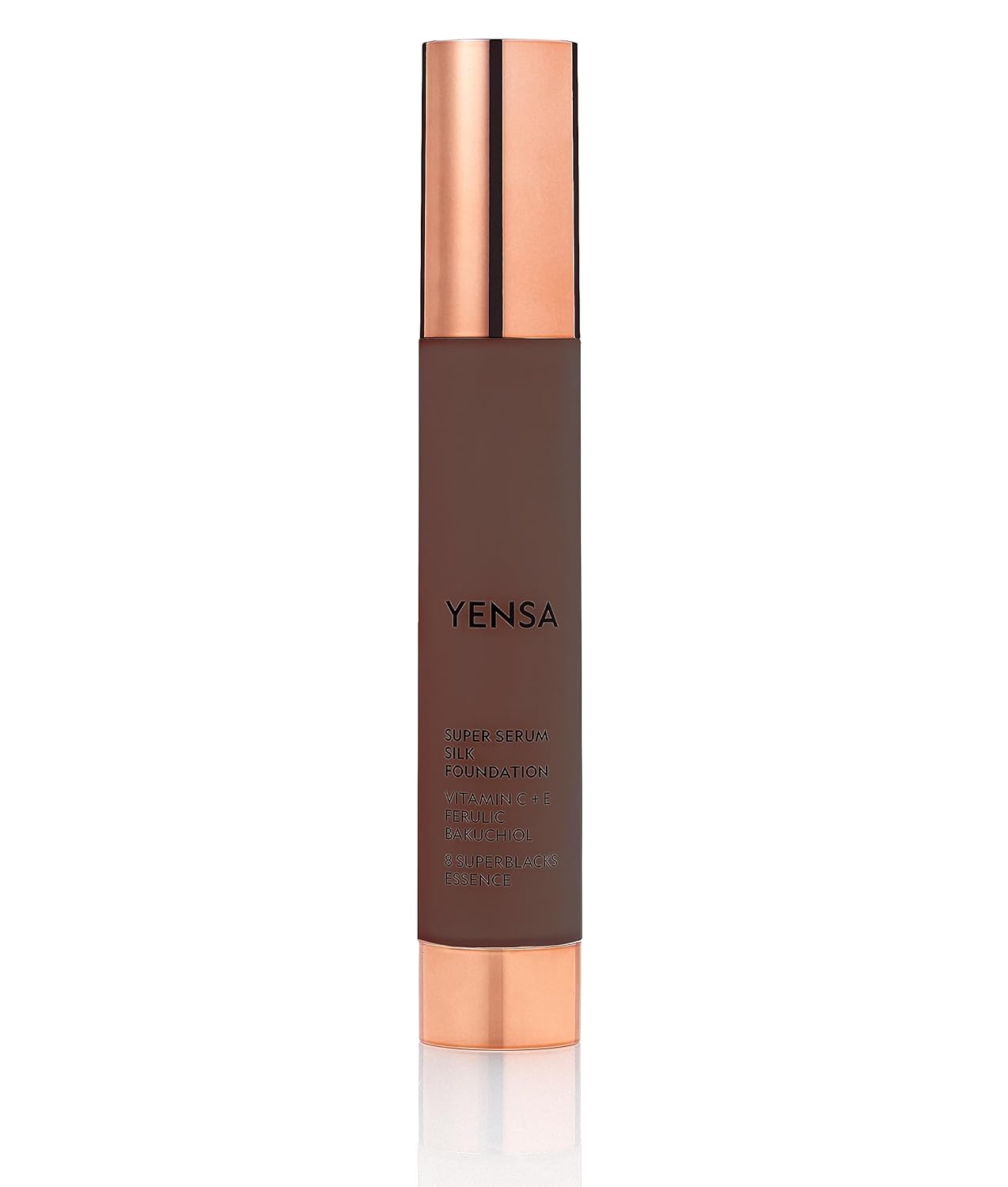 YENSA Serum Foundation Makeup - Super Silk Full Coverage Foundation Enriched with Peptides, Vitamin C & Ferulic Acid to Help Reduce Fine Lines, Wrinkles & Dark Circles - Deep 4 (1 oz)