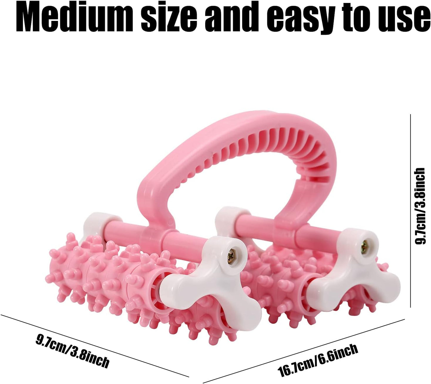 olelo Fascia Blaster, Fascia Blaster for Cellulite, Massage Roller with 20 Wheels for Deep Tissue Myofascial Release, Muscle Roller Stick Relieves Back, Neck, Leg Pain, Pink