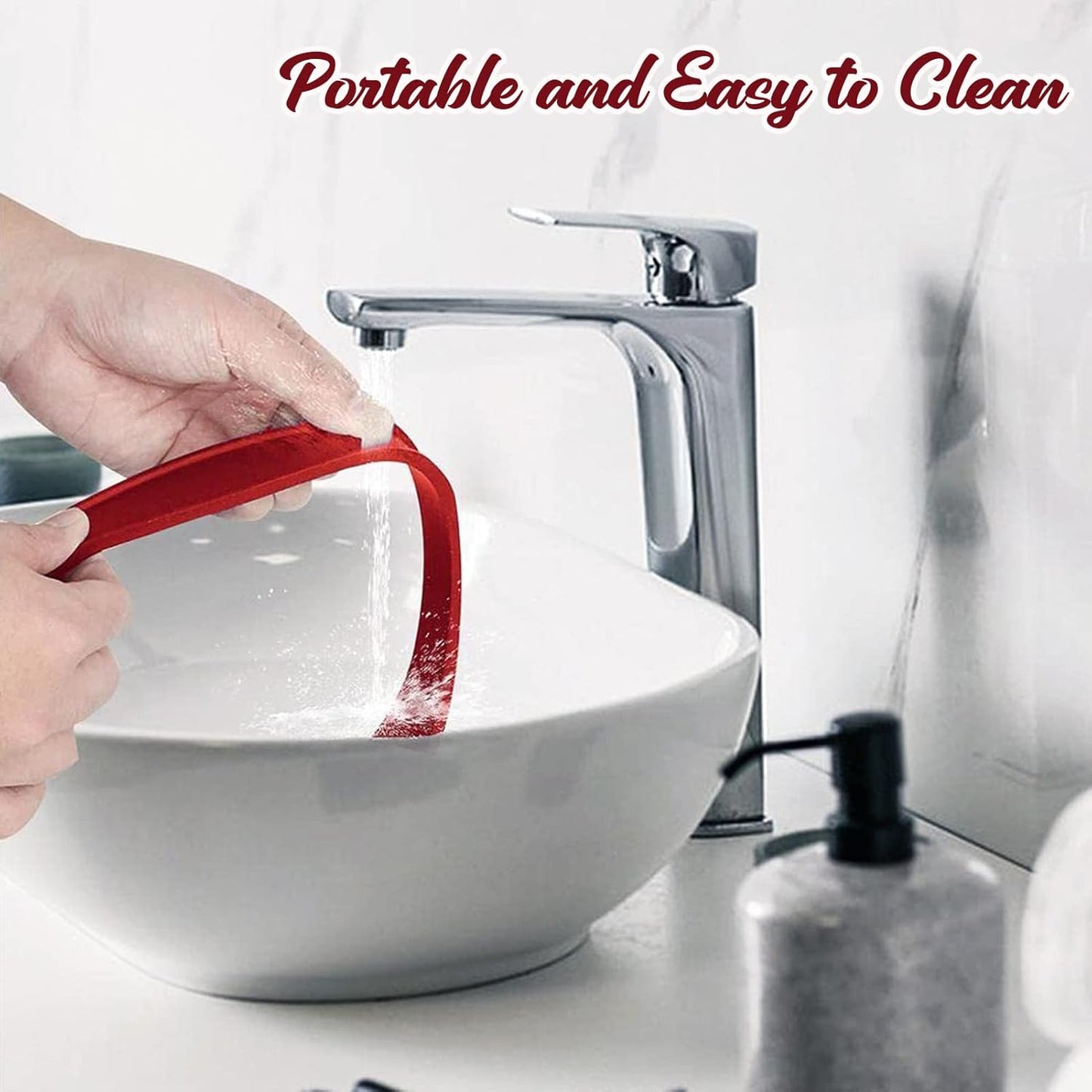 Neckline Shaving Template and Hair Trimming Guide, High-Grade Curved Silicone Headband for DIY Home Hair Trimming and Cutting,Home Haircuts Fade and Taper Guide for Clippers-(Red 1)