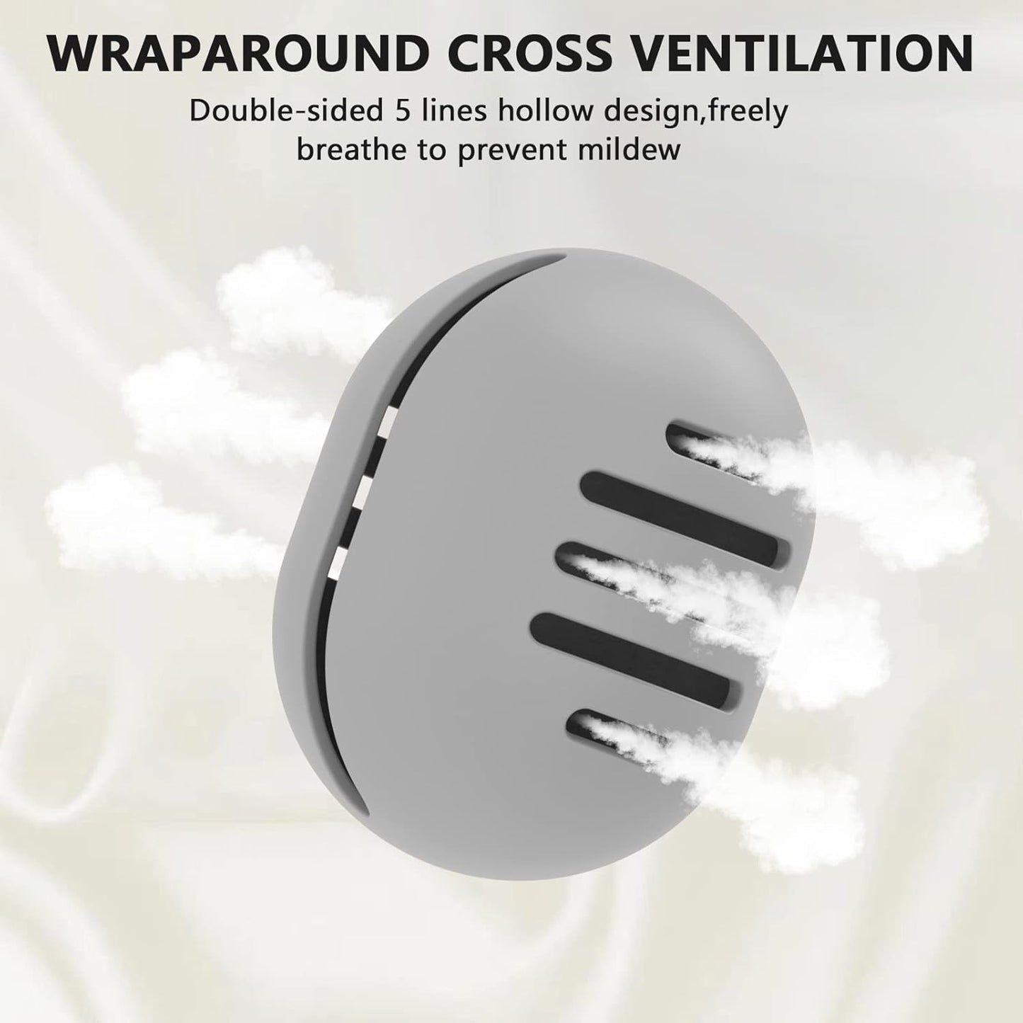 Makeup Sponge Holder,Double-sided Breathable Silicone Beauty Blender Holder,Integrated Make Up Sponge Travel Case for All Sponges,Grey