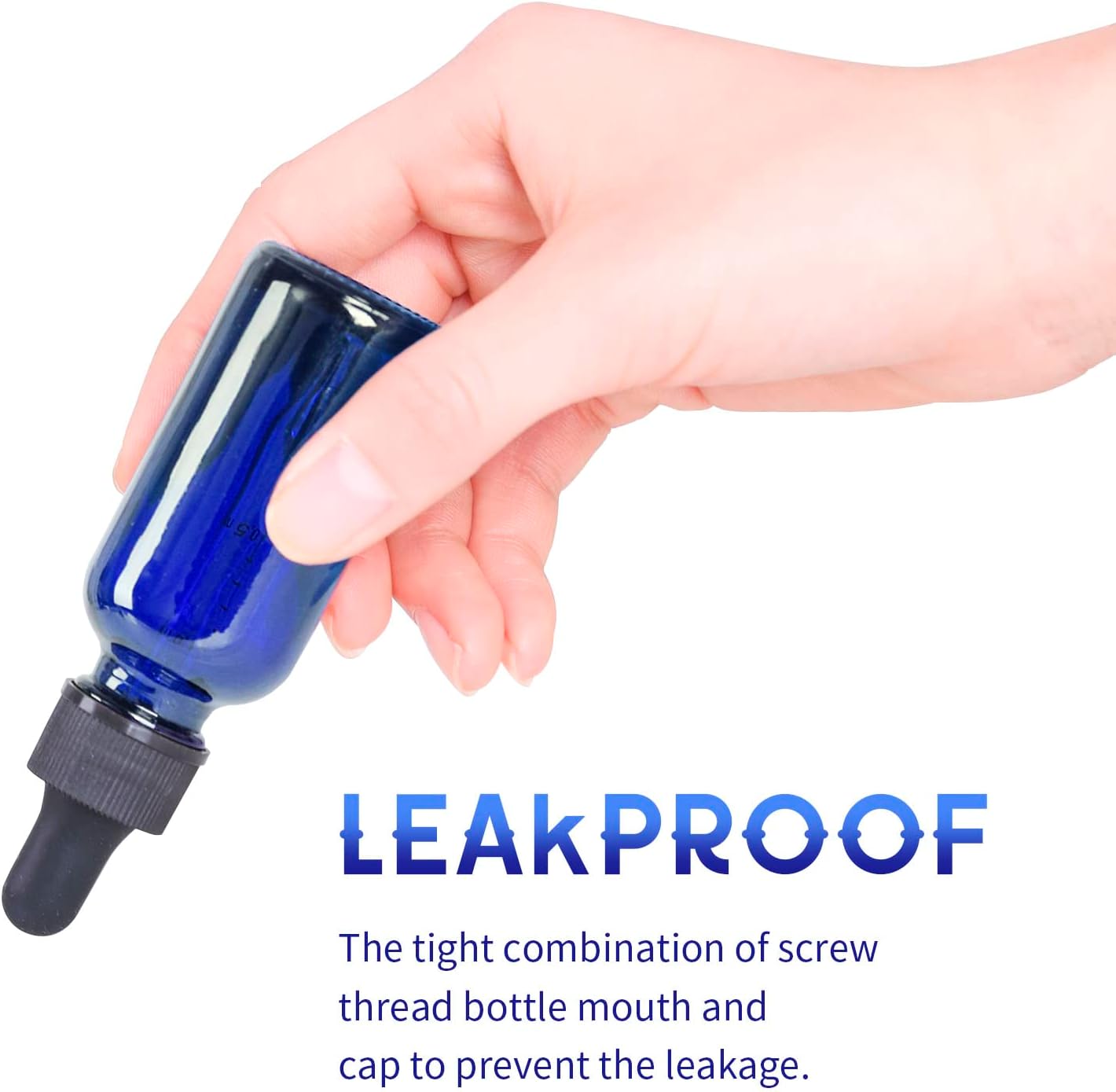 12 Pack Blue Glass Dropper Bottle, 2 oz, with Eye Measuring Dropper and Gold Cap, Leak Proof Travel Bottle for Essential Oils/Chemistry Lab Chemicals/Cologne and Perfume