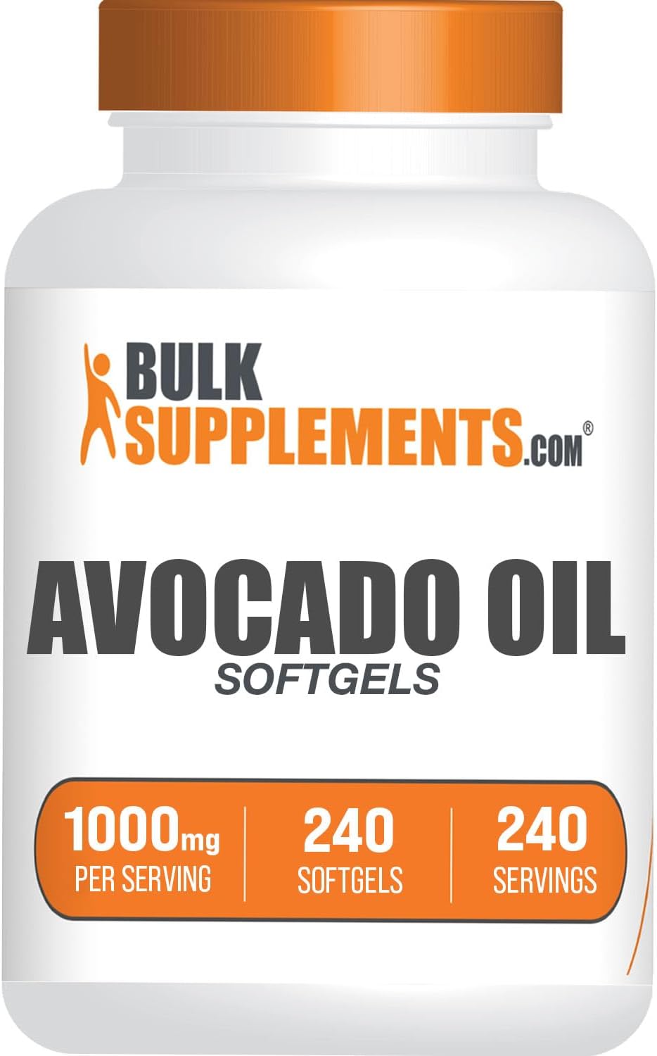 BulkSupplements.com Avocado Oil 1000mg Softgels - Avocado Oil Supplement, Avocado Oil Capsules, Avocado Oil Pills - Gluten Free & Soy Free, 1 Avocado Oil Softgel per Serving, 240 Softgels