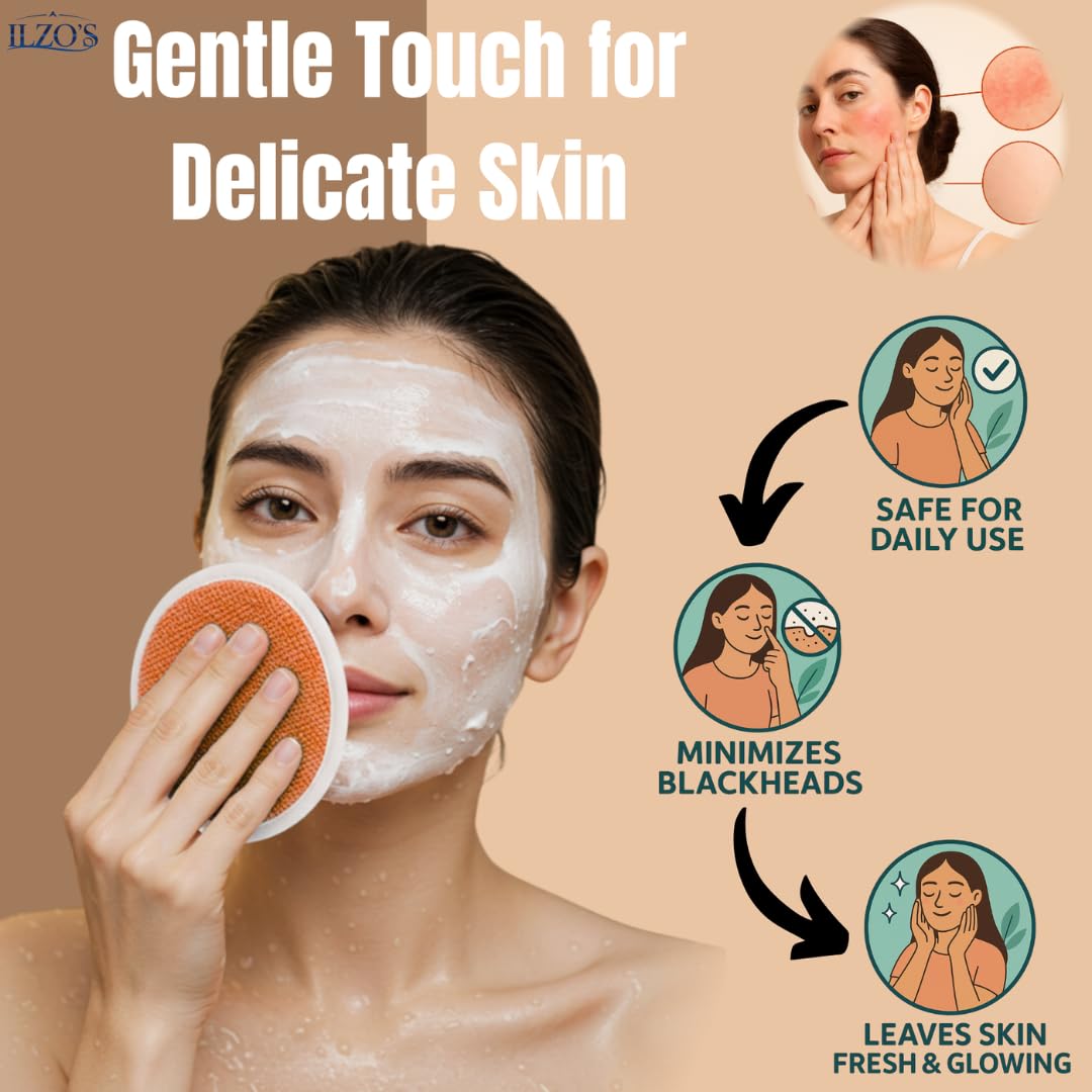 Original Moroccan Kessa Exfoliating Glove Set (ILZO’S) – 3-Piece Hammam Mitts for Face, Body & Back – Deep Skin Cleansing & Dead Skin Removal – Reusable Natural Exfoliator – Assorted Colors (ORANGE)