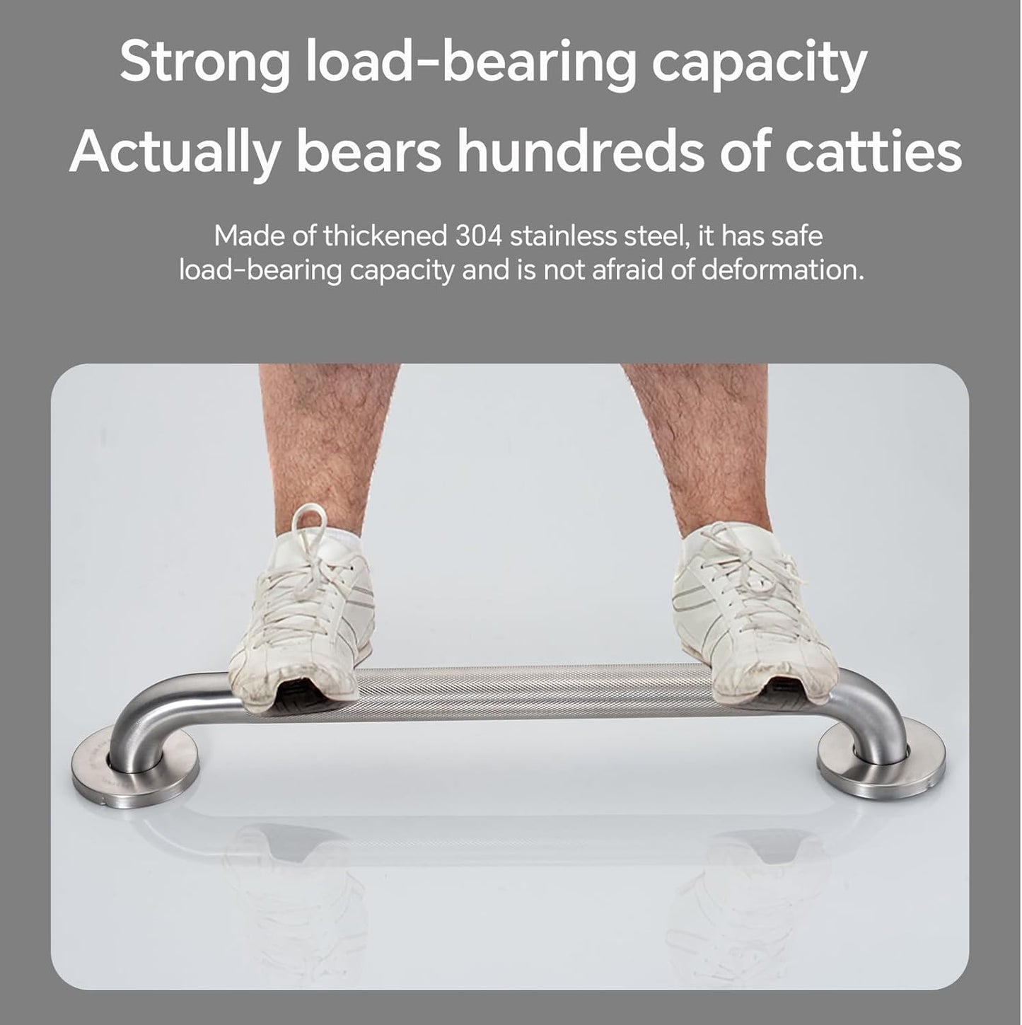 Joyrain 16-inch Bathroom Safety Grab Bar - 500lb Weight Capacity ADA Certified Anti-Slip Handle for Shower/Tub/Toilet, Elderly & Disabled Assist (Knurling, 16 inch)