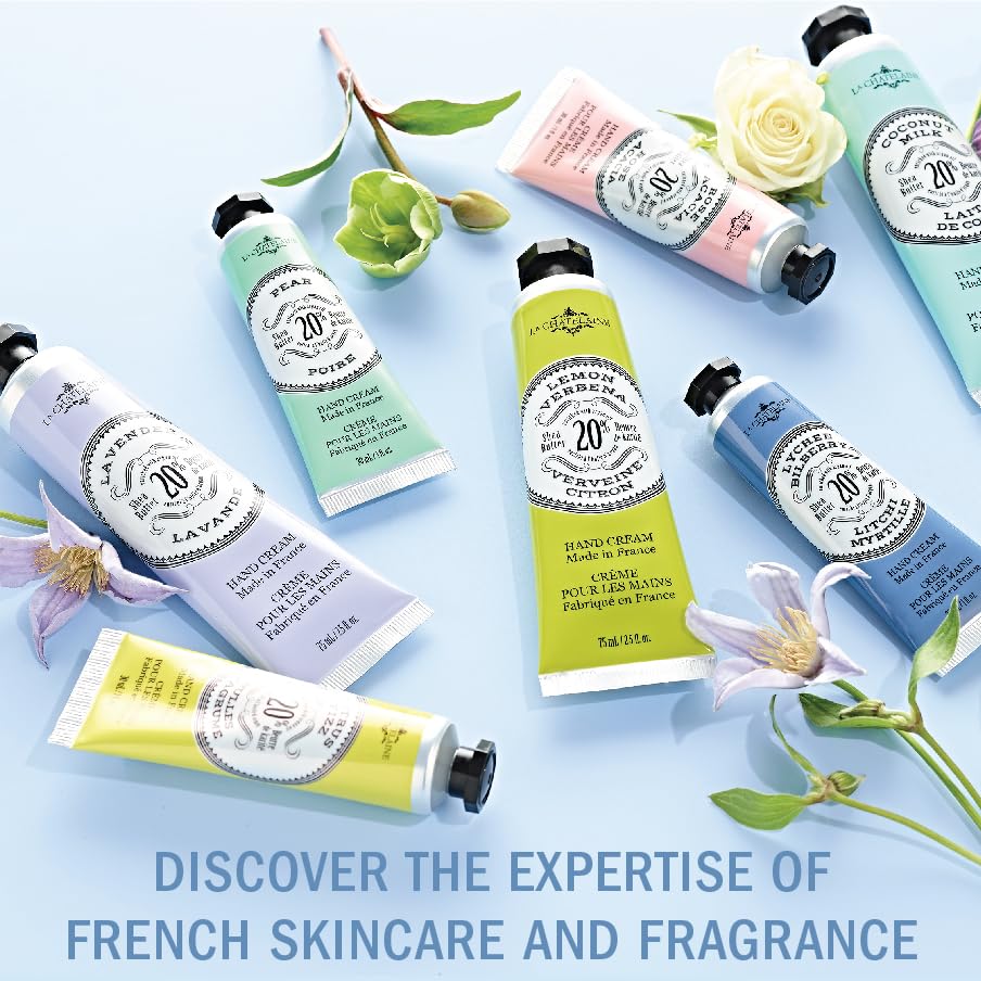 La Chatelaine 20% Shea Butter Hand Cream Travel Size, Organic Argan Oil, Moisturizing, Nourishing, Repairing, Extra-Rich Hand Lotion, Made in France, Paraben Free, 1 oz / 30ml (Sweet Almond)