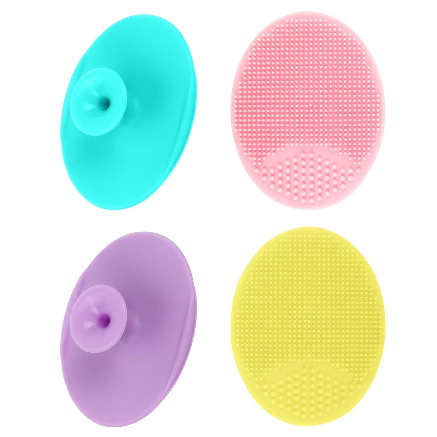 Yokilly Silicone Face Scrubber Exfoliator Brush, Manual Handheld Facial Cleansing Brush, Face Scrub Wash Brush with Soft Bristle, Face Cleansing Brush for Men and Women (4 Color)