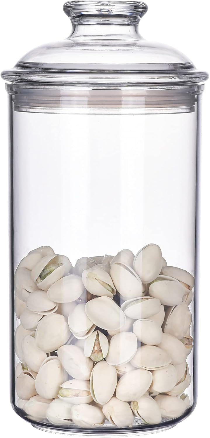 34oz Acrylic Storage Jar, Airtight Lid with Silicone Sealing Ring, Ideal Canister Container for Sugar, Tea, Spices, Herbs, Shells, Bath Salt, Christmas Decorative Apothecary Jars
