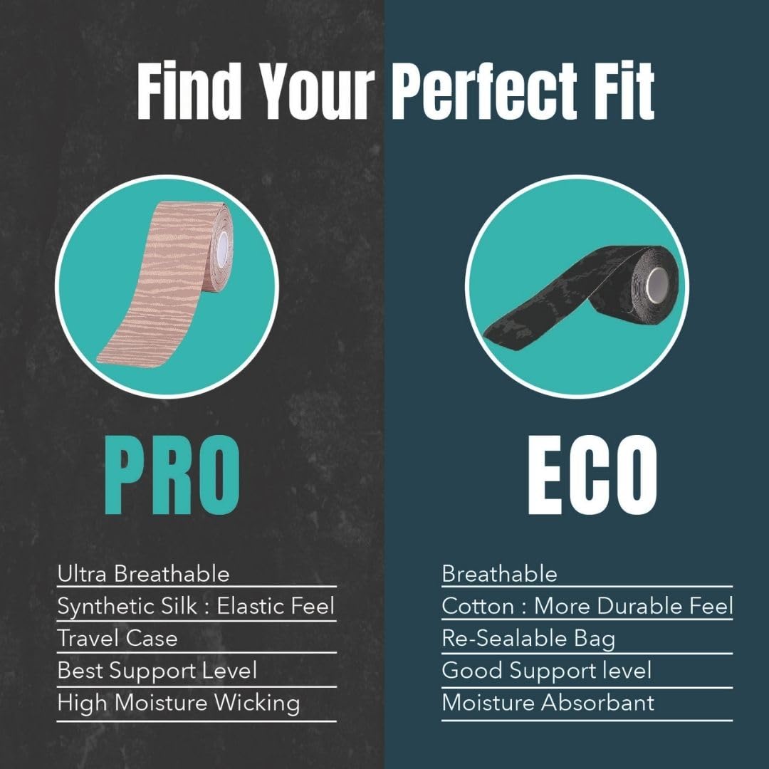 Heali Kinesiology Tape with Magnesium and Menthol, 20 Pcs Precut Strips, K Tape Roll, Knees, for Physical Therapy, Sports, Muscles and Joints, Water Resistant, Beige with Zebra