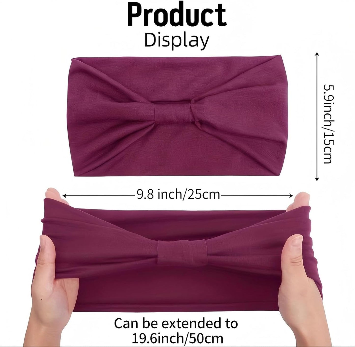 12-Pack Wide Stretch Headbands for Women - Non-Slip Extra Wide Turban Hair Bands for Workout, African Style, Sports & Daily Use (Breathable, All-Day Comfort) Color1 (Color2)