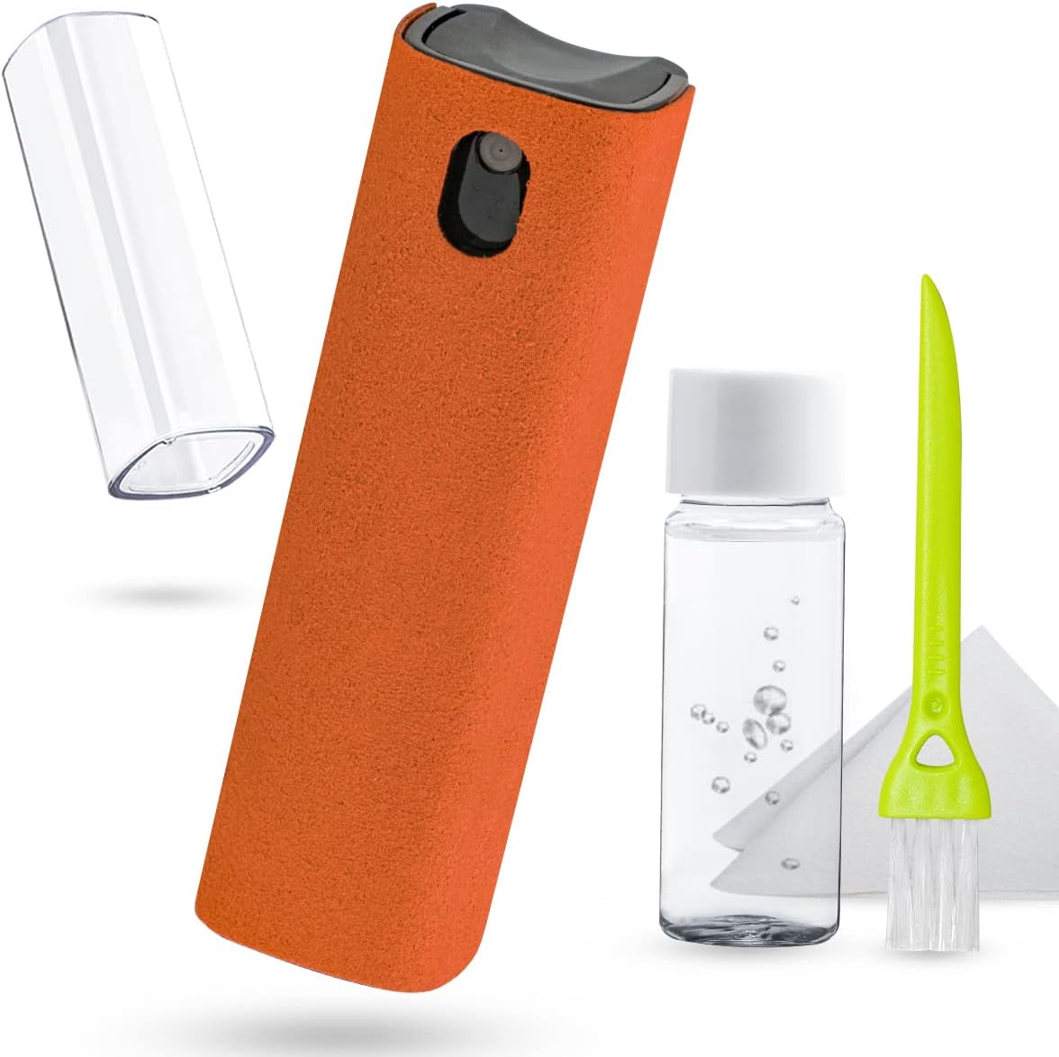 Screen Cleaner Touchscreen Mist Spray, walrfid Cleaning Kit for Electronic Smart Phone TV, Laptop, Tablet, PC, Computer Monitor Flat LCD, Eyeglasses, Compatible with iPhone iPad MacBook Pro (Orange)