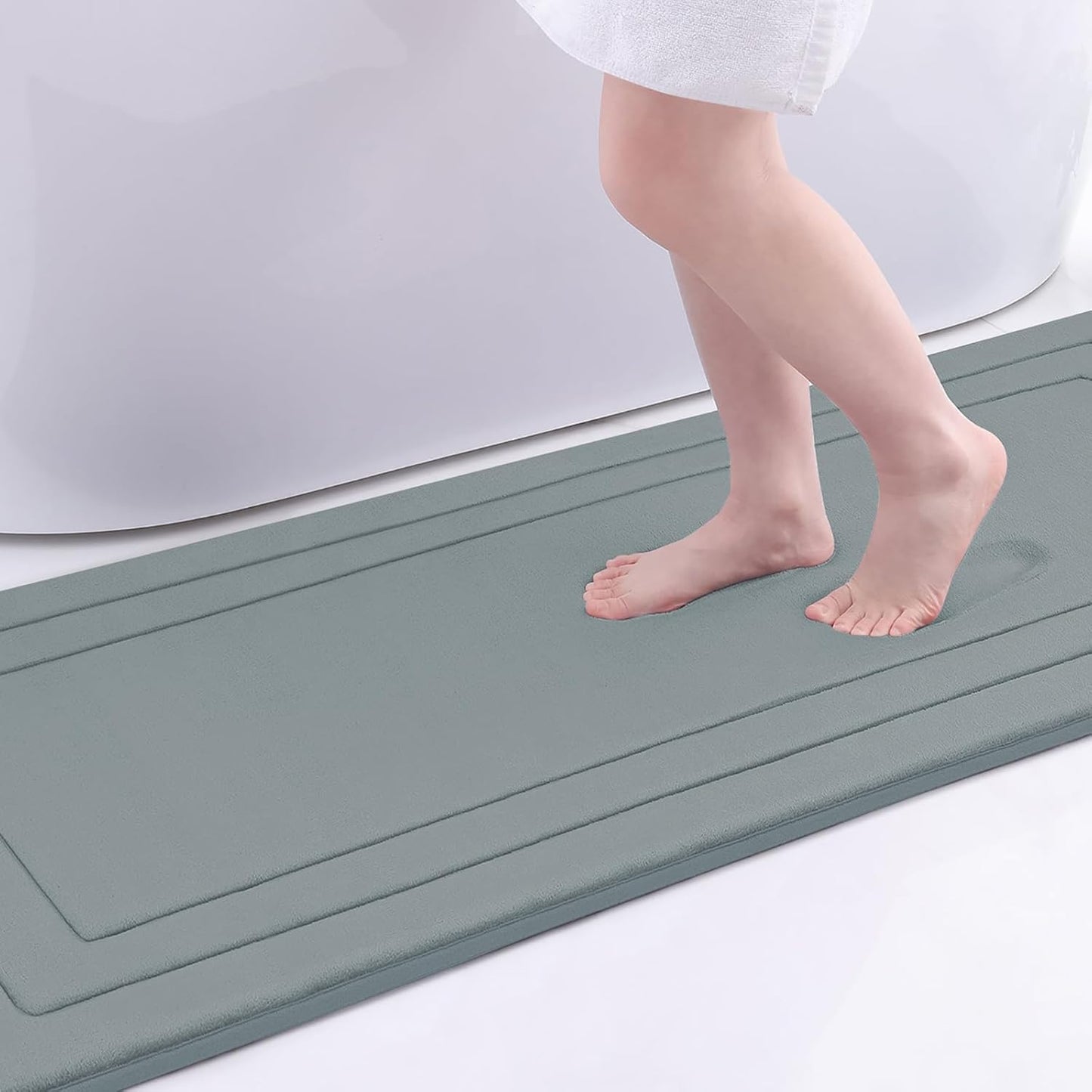 Arotive Memory Foam Bathroom Rug Mat 70x24, Ultra Soft and Absorbent Bath Mat, Machine Wash Dry, Comfortable Bath Rug Carpet for Bathroom Floor, Tub and Shower, Grey
