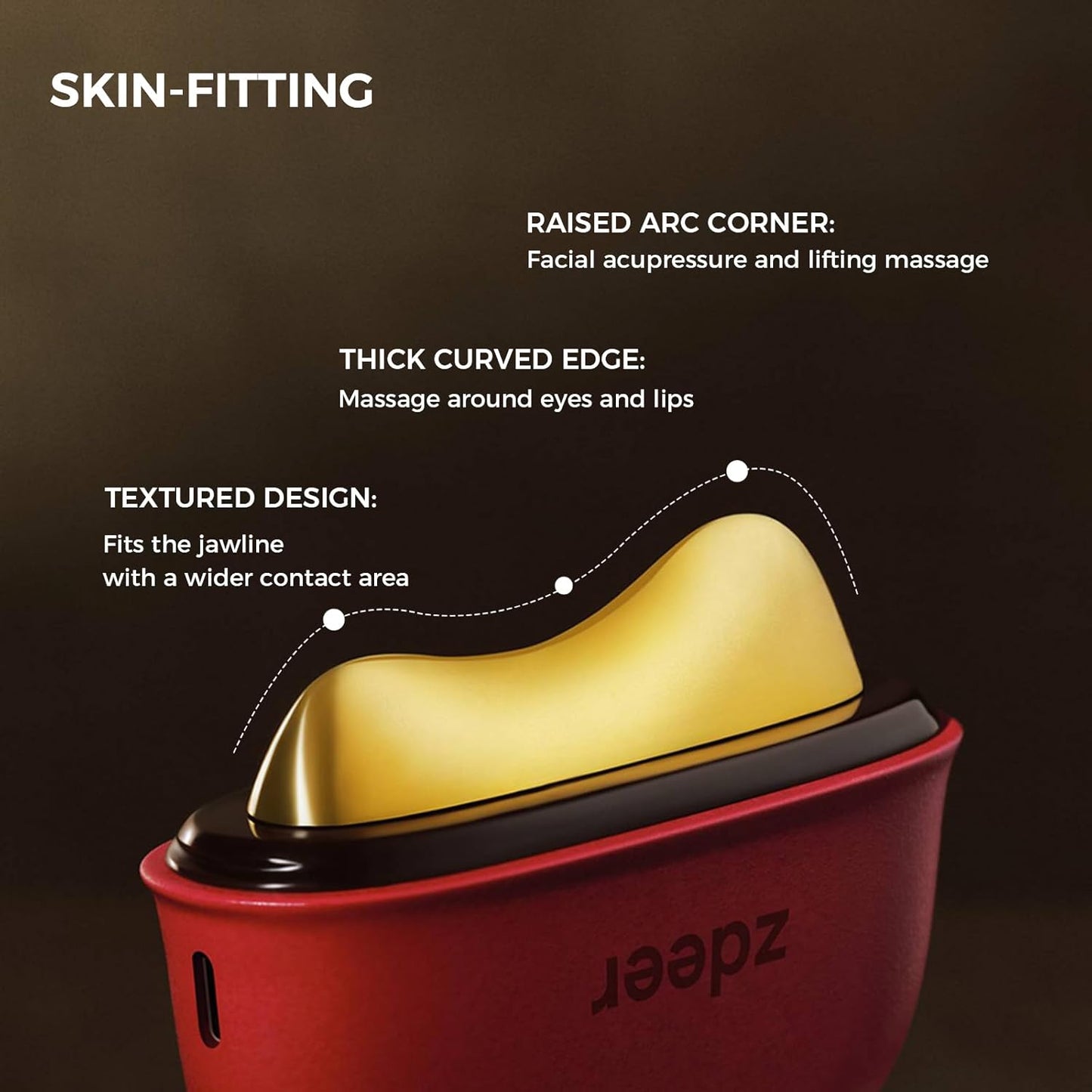 Electric Gua Sha Facial Tool – Heated Brass Face & Neck Massager with LED Red Light & Soothing Vibration, Smart Dual-Mode Design for Sculpting, Lifting & Skincare Relaxation