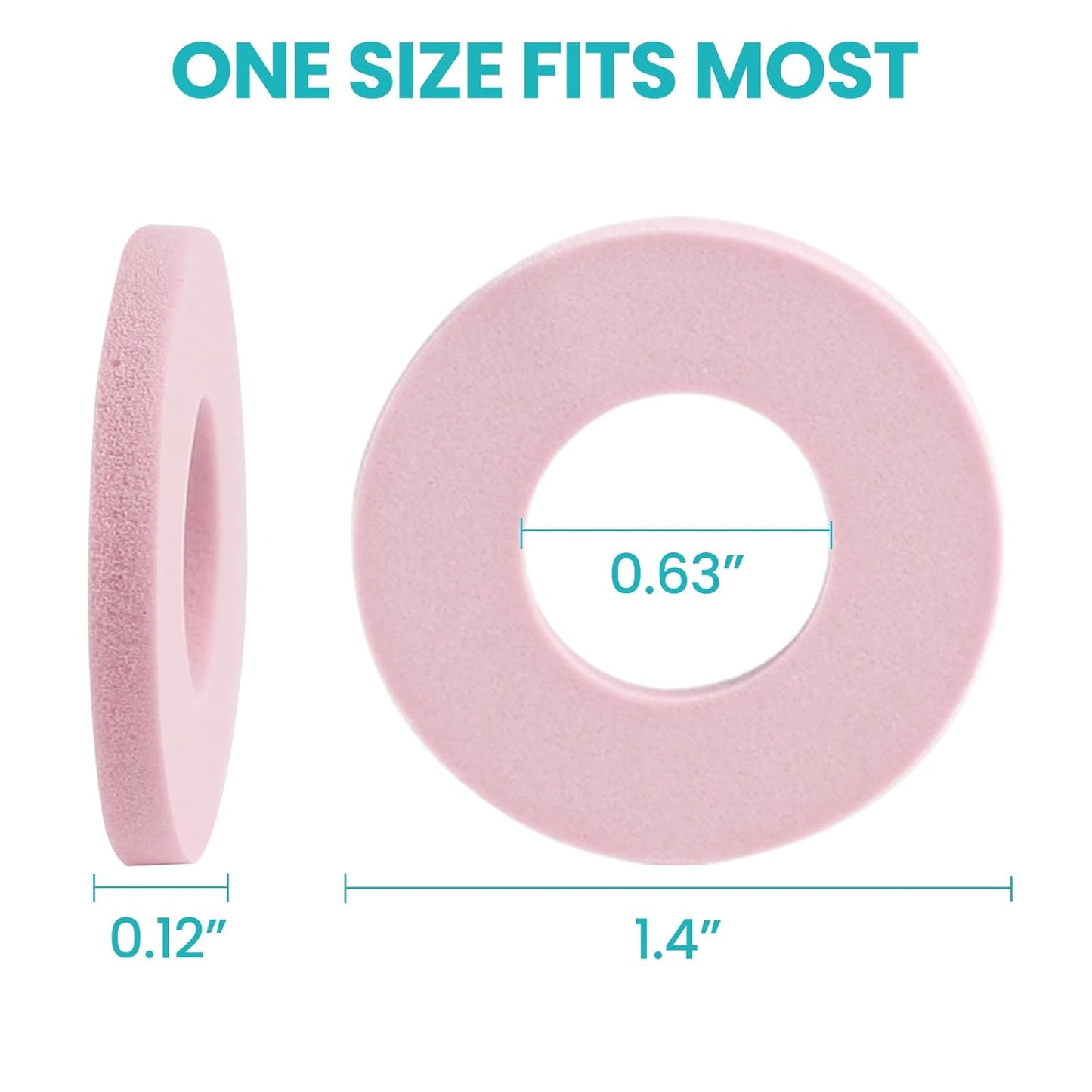 Callus Cushions for Bottom of Foot - Round Foam Padding with Water-Resistant Self-Stick Adhesive - Corn Cushions for Toes and Feet, Reduce Pain, Pressure and Friction from Shoes (Pink, 64 Count)