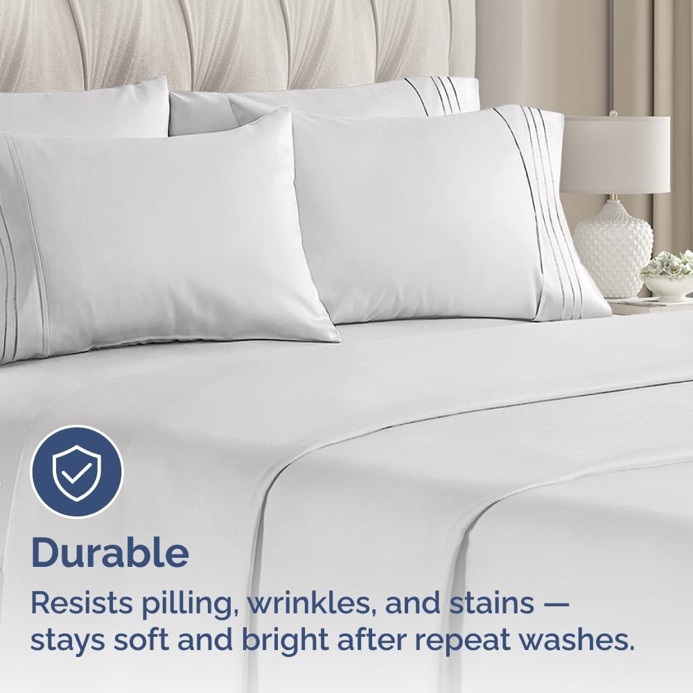 King Pillow Cases Set of 10 - Ultra Soft Hotel Quality Pillowcase Covers - Comfy, Cozy & Wrinkle Free - Shrink, Stain and Fade Resistant - Machine Washable Pillow Protectors - 10 Pcs Set - French Grey