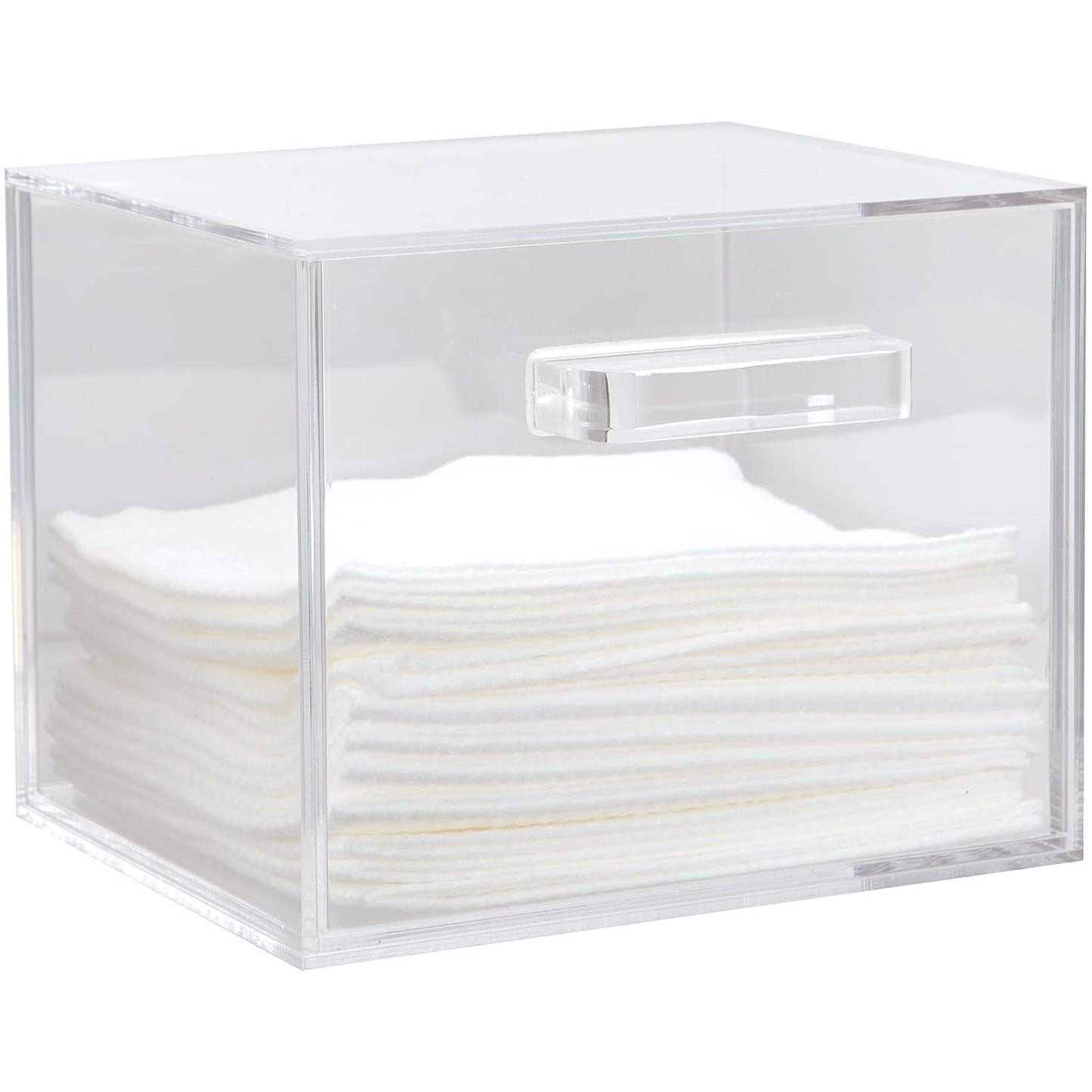 ForPro Premium Pure & Simple XL Facial Towel Acrylic Holder with Drawer, Holds 50 Pure & Simple XL Facial Towels, Disposable Makeup Remover Dry Wipe Holder