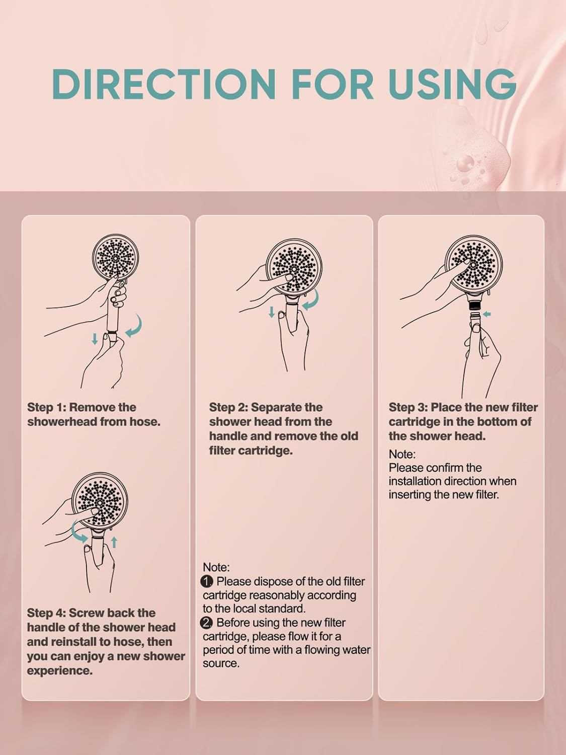 Cobbe 1 Pack Replacement Filters for Handheld Shower Head - UPGRADE FILTERING DURATION - Remove Chlorine - Reduces Dry Itchy Skin