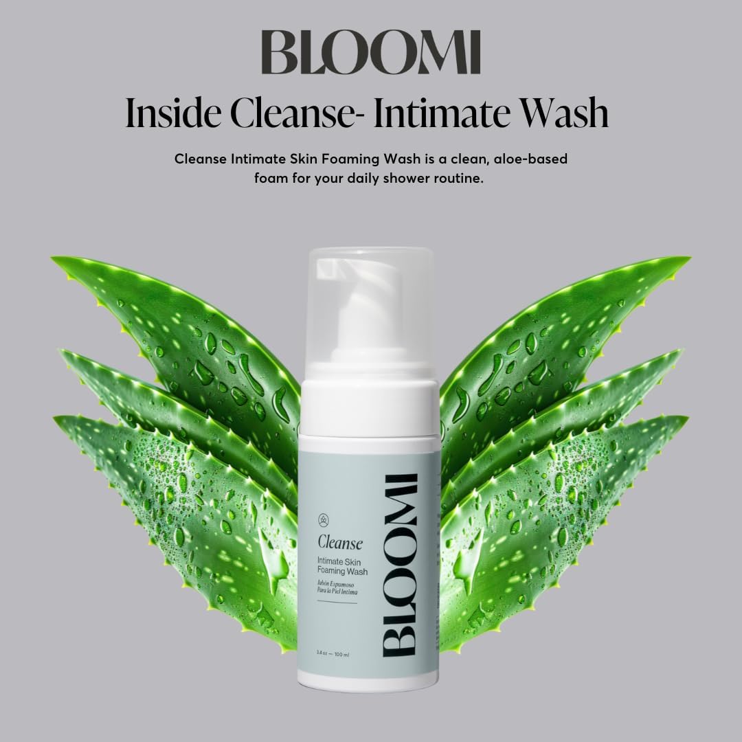 Bloomi Cleanse Intimate Skin Foaming Wash for Women - Hydrating Aloe Vera Cleansing for Intimate Areas Gentle Soothing Feminine Hygiene Shower Moisturizing Natural Foaming Soap Wash 3.4oz (2)