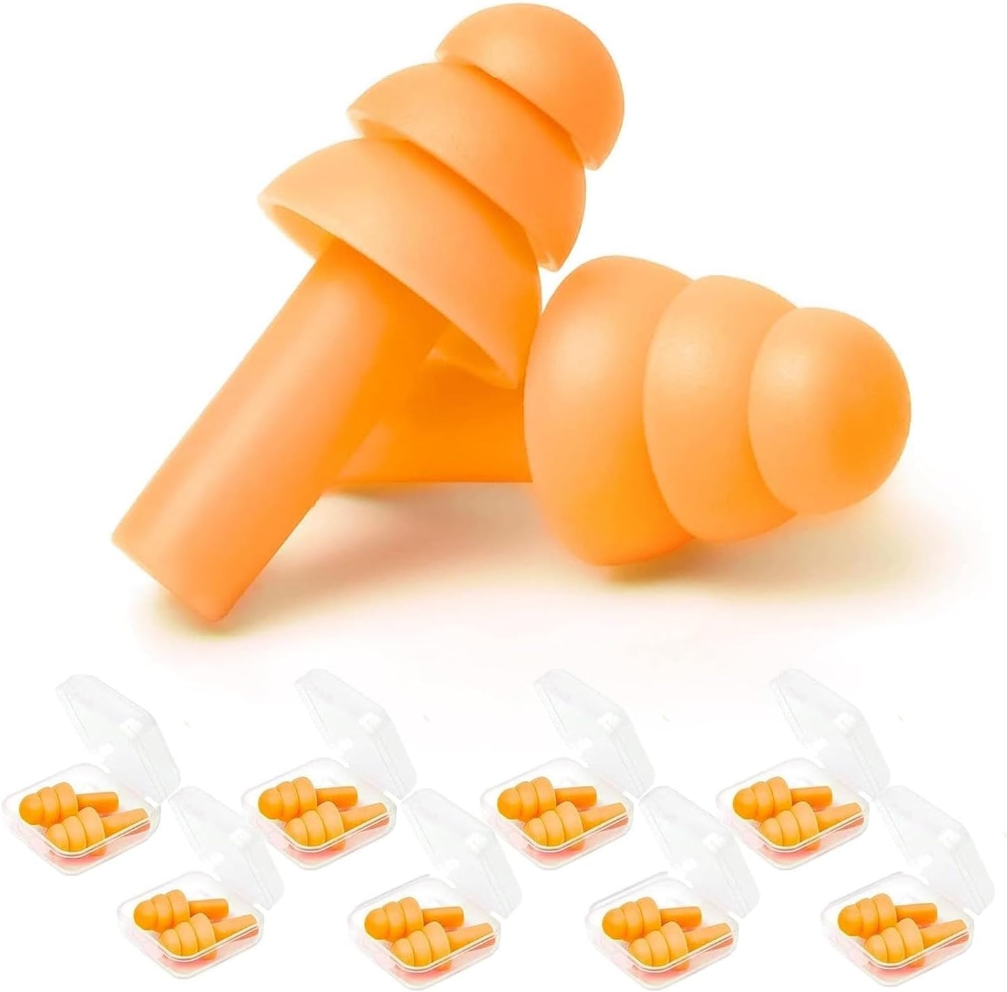 Reusable Ear Plugs, Earplugs for Sleeping Noise Cancelling – Super Soft, Silicone Ear Plug, for Sleeping 8 Pairs, Swimming, Snoring, Concerts, Work, Noisy Places