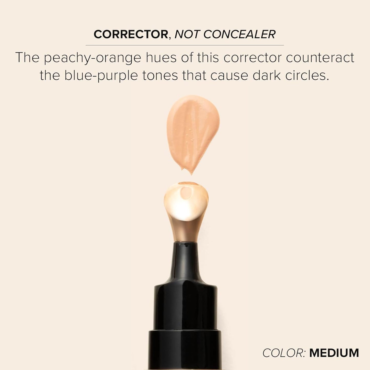 DRMTLGY Luminous Eye Corrector SPF 41, Under Eye Color Corrector for Dark Circles, Anti-Aging Tinted Eye Cream, Hydrating Eye Serum with Peach Undertone FSA/HSA Eligible, Medium