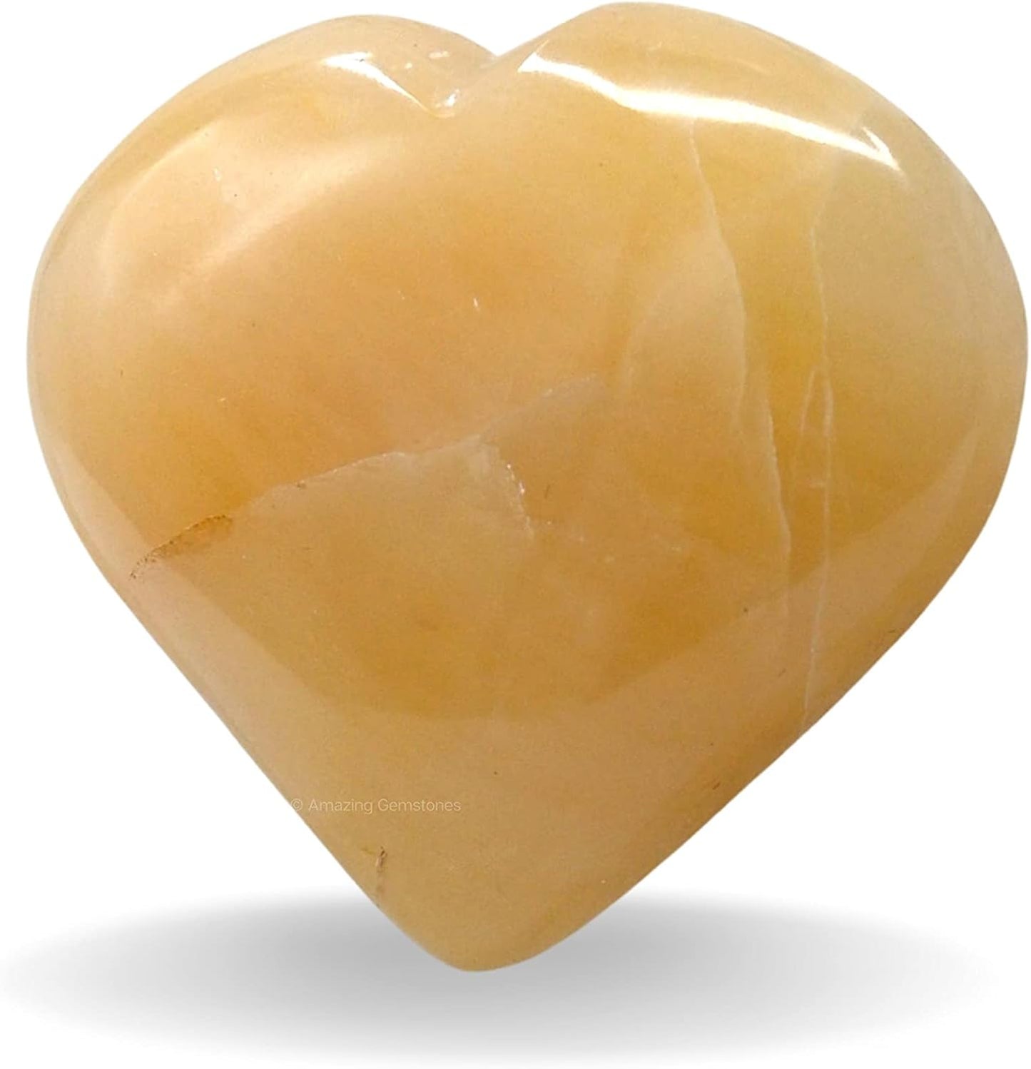 Yellow Aventurine Crystal Heart Palm Stone - Pocket Massage Worry Stone for Natural Body Chakra Balancing, Reiki Healing and Crystal Grid