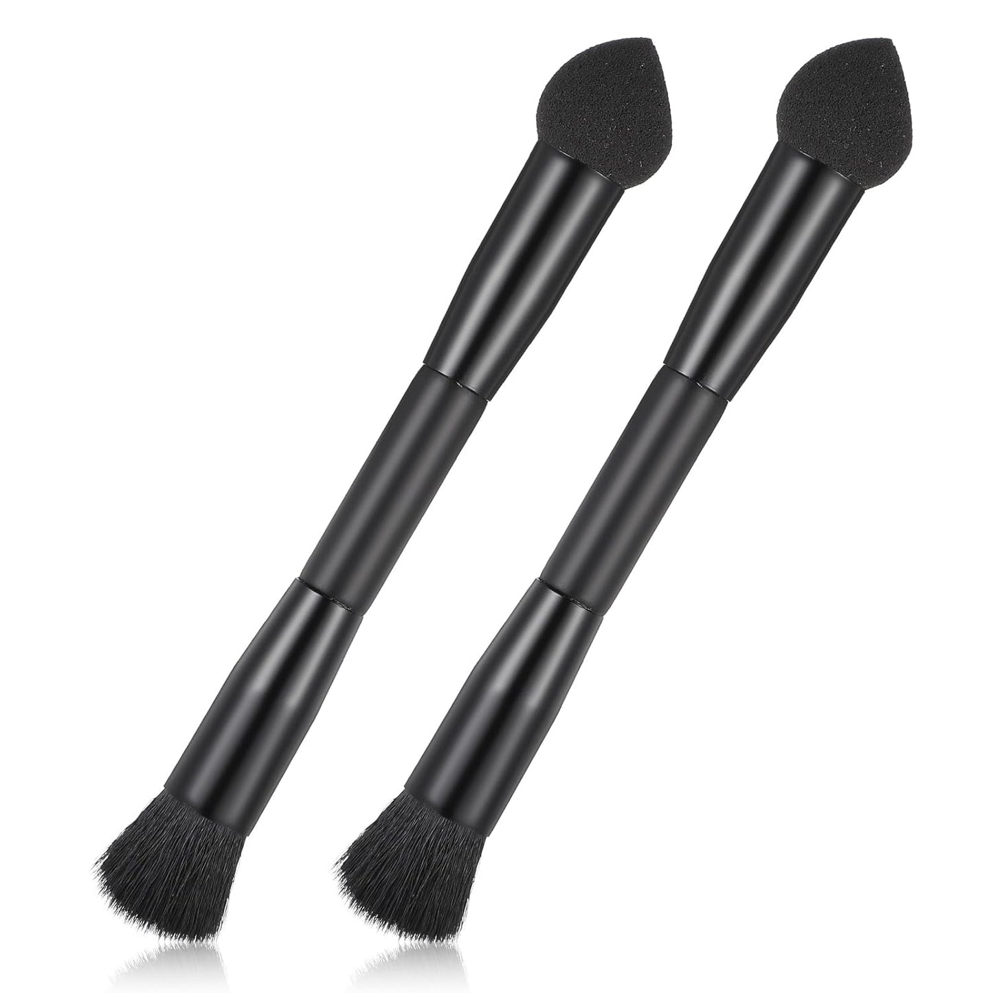 JIEYAO 2 Pcs Dual Ended Hairline Powder Brushes, Precision Makeup Brush Root Concealer Brush Set with Sponge Tip and Soft Bristles for Covering Hair Root Touch Up Contouring Blending