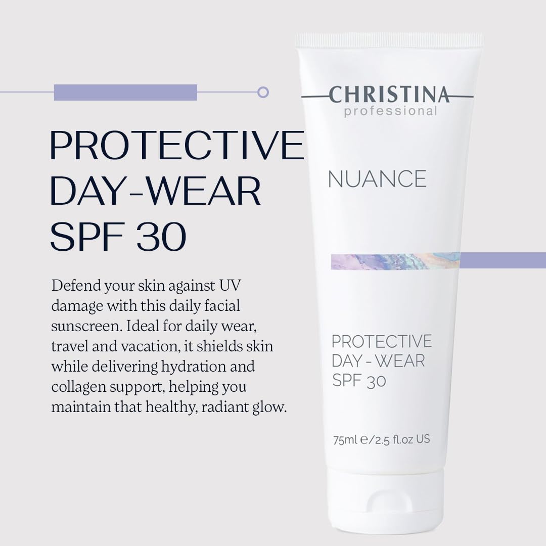 -CHRISTINA- Protective Day Cream SPF 30 - Hydrating Face Moisturizer - Anti-Pollution & Skin Barrier Support - Hyaluronic Acid & Peptides - Daily Skincare for Women - Lightweight Sunscreen - 75 ml