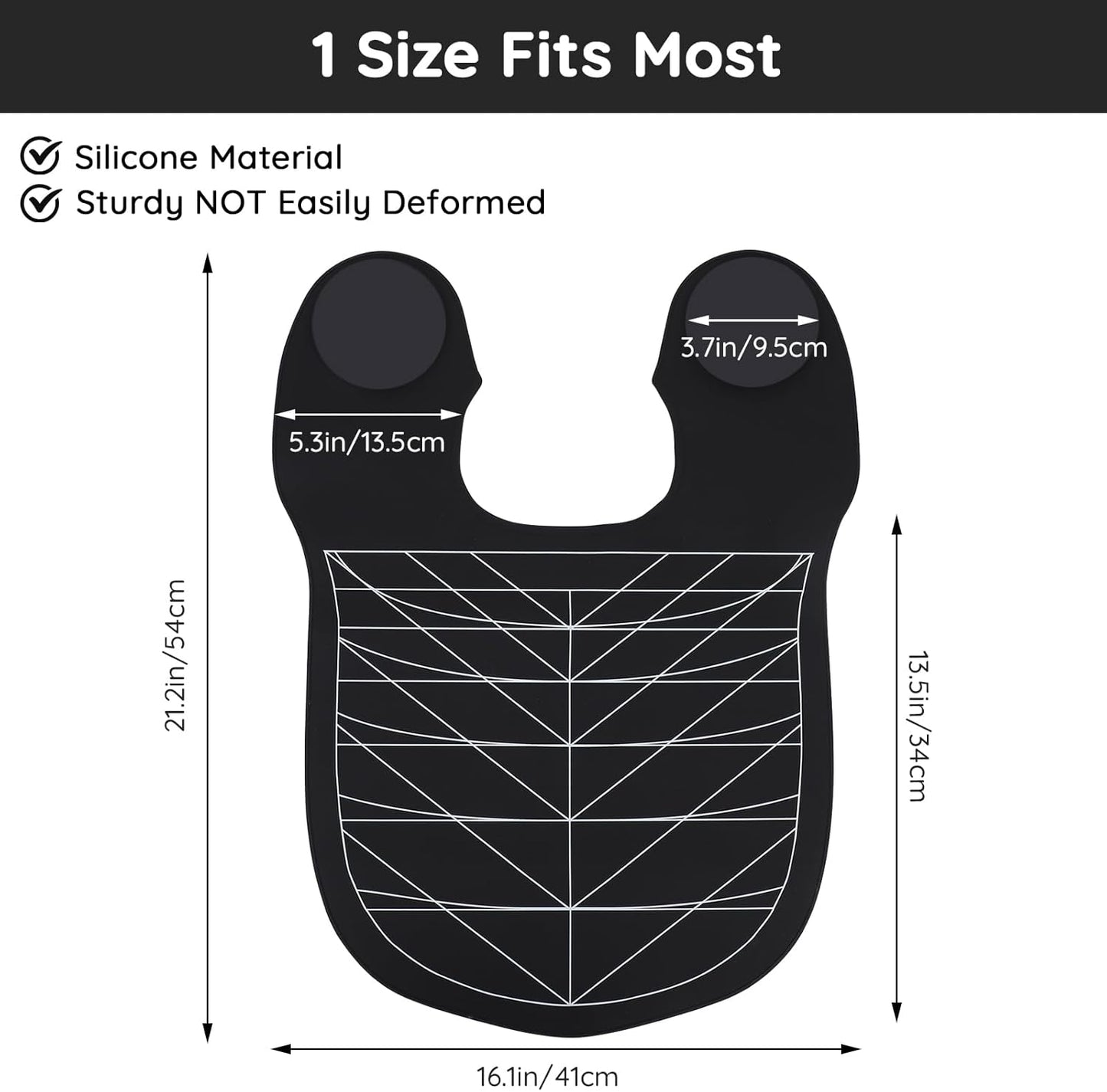 Segbeauty Hair Cutting Guide Mat Black, Longer Silicone Waterproof Cutting Mat, Professional Salon Hair Cutting Mat with Guidelines Weighted Neck Wrap for Hair Stylist