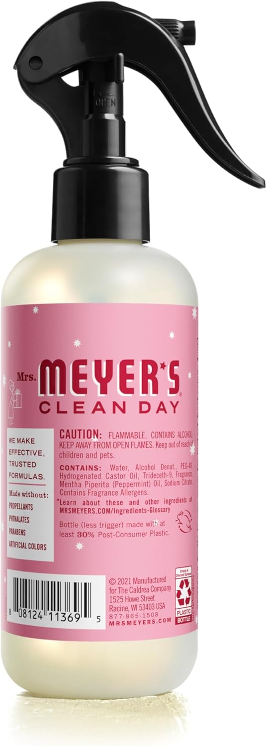 MRS. MEYER'S CLEAN DAY Room and Air Freshener Spray, Non-Aerosol Spray Bottle Infused with Essential Oils, Peppermint, 8 fl. oz