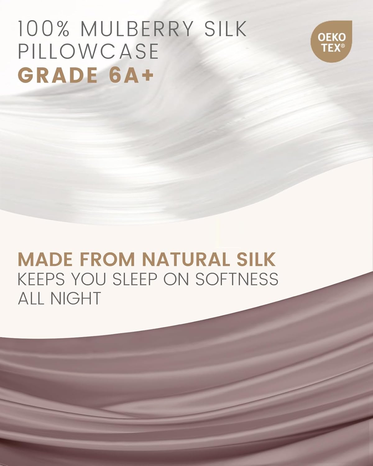 THXSILK Mulberry Silk Pillowcase for Hair and Skin with Hidden Zipper, Ultra-Soft Pure Mulberry Silk, Natural Silk Pillowcase Pillow Cover (20inch x 40inch, California King Size, Purple, 1pc)