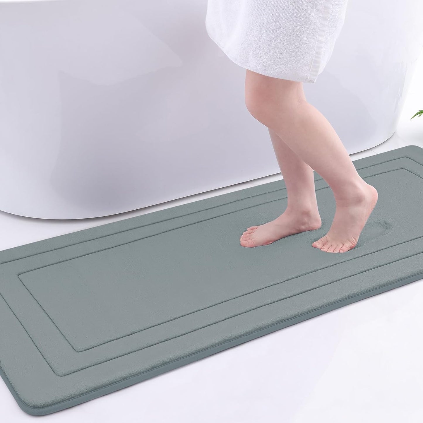 Arotive Memory Foam Bathroom Rug Mat 59x24, Ultra Soft and Absorbent Bath Mat, Machine Wash Dry, Comfortable Bath Rug Carpet for Bathroom Floor, Tub and Shower, Grey